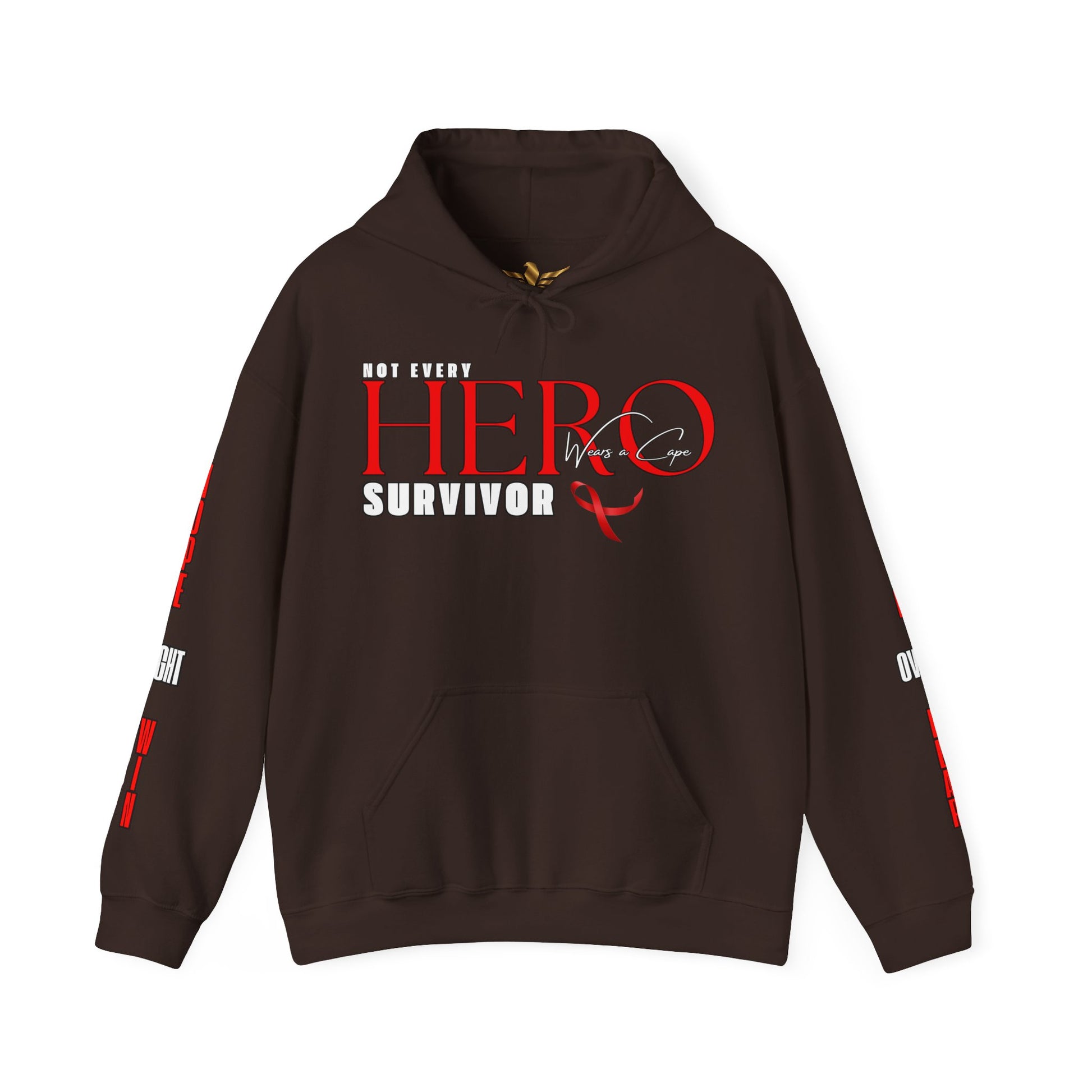 NOT EVERY HERO WEARS A CAPE NEVER BACK DOWN Hooded Sweatshirt - AH VISION