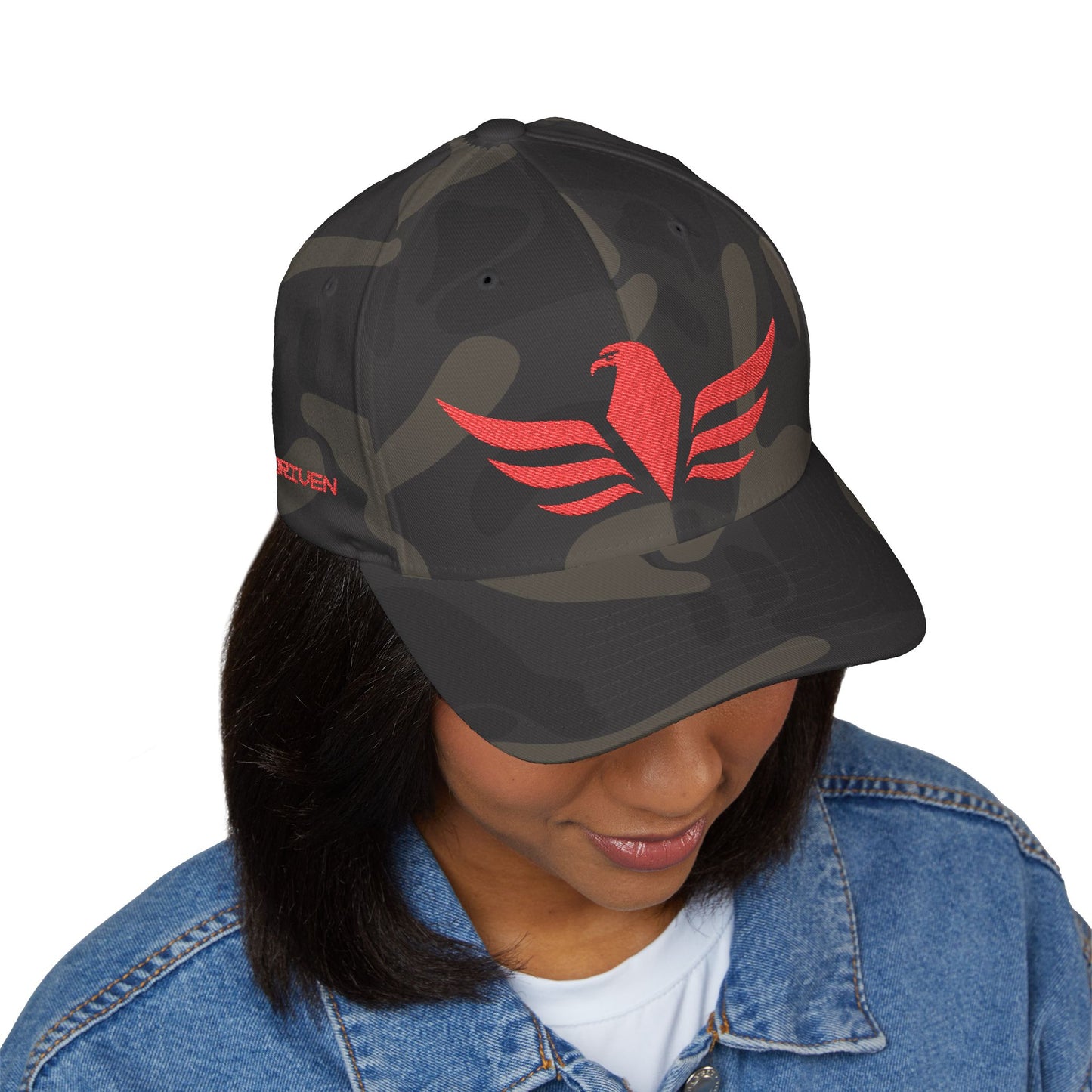 RED LOGO Closed-Back Structured Cap (Embroidery) - AH VISION