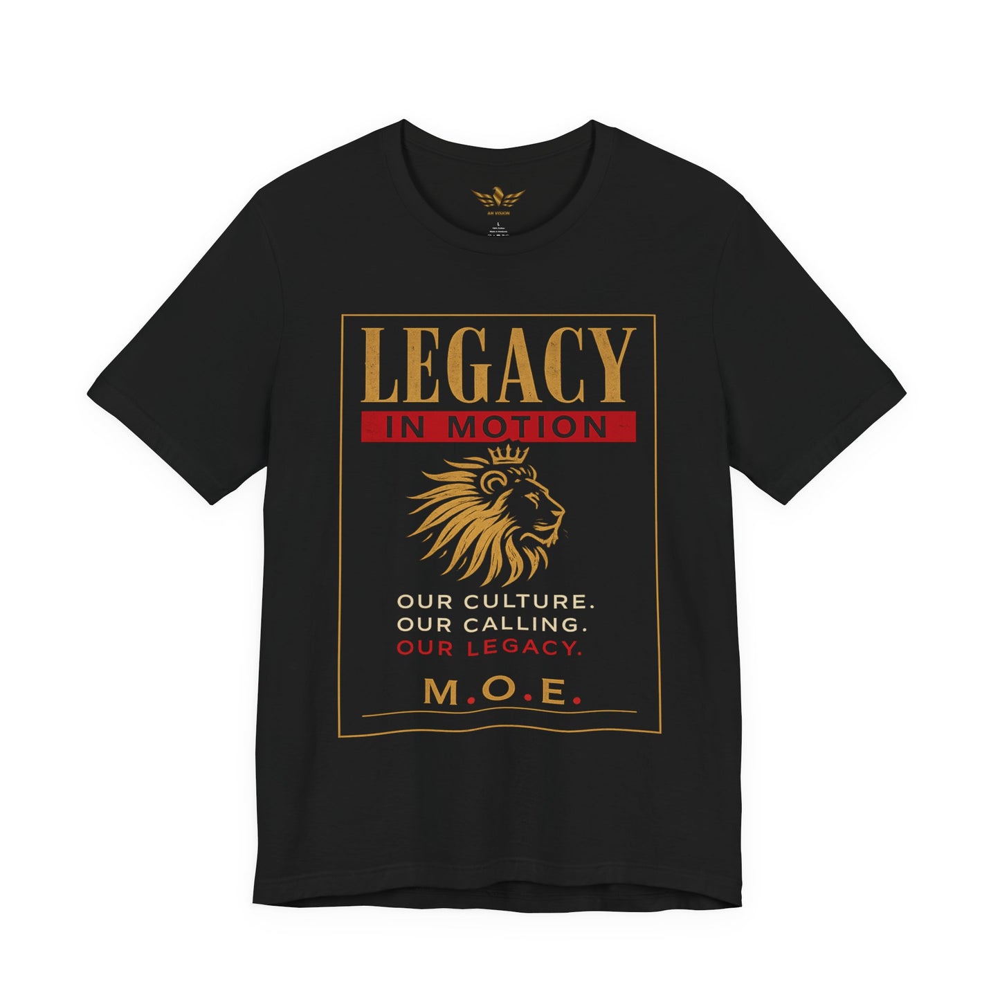 Legacy in Motion T-Shirt — Lion & Cross Faith Tee (We Leave a Legacy)