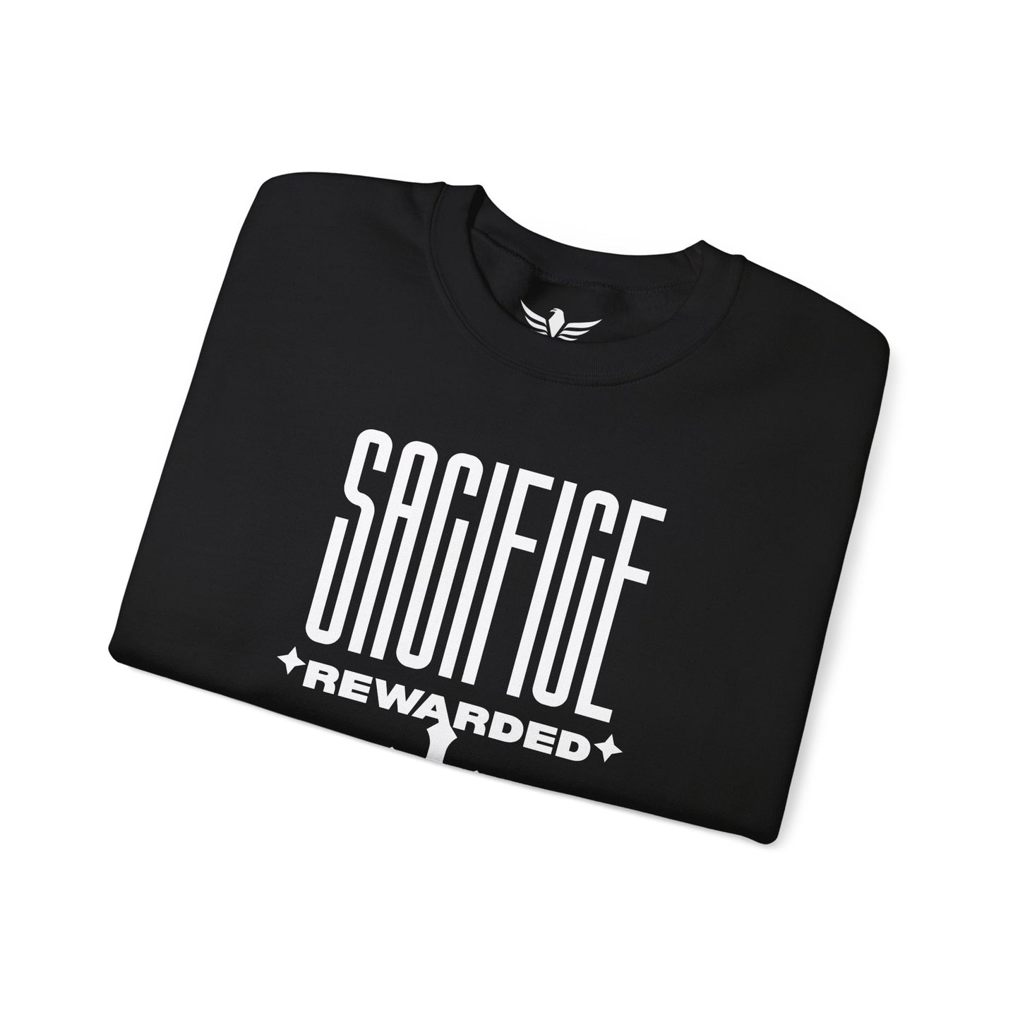 Christian 'Sacrifice Rewarded' Crewneck Sweatshirt — Religious Cross Faith Pullover - AH VISION