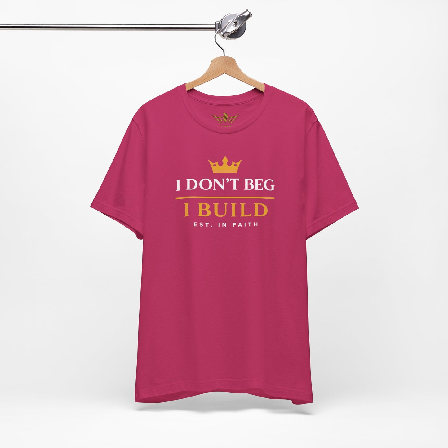 I Don’t Beg I Build T-Shirt — Christian Faith Lion Graphic Tee MC - AH VISION