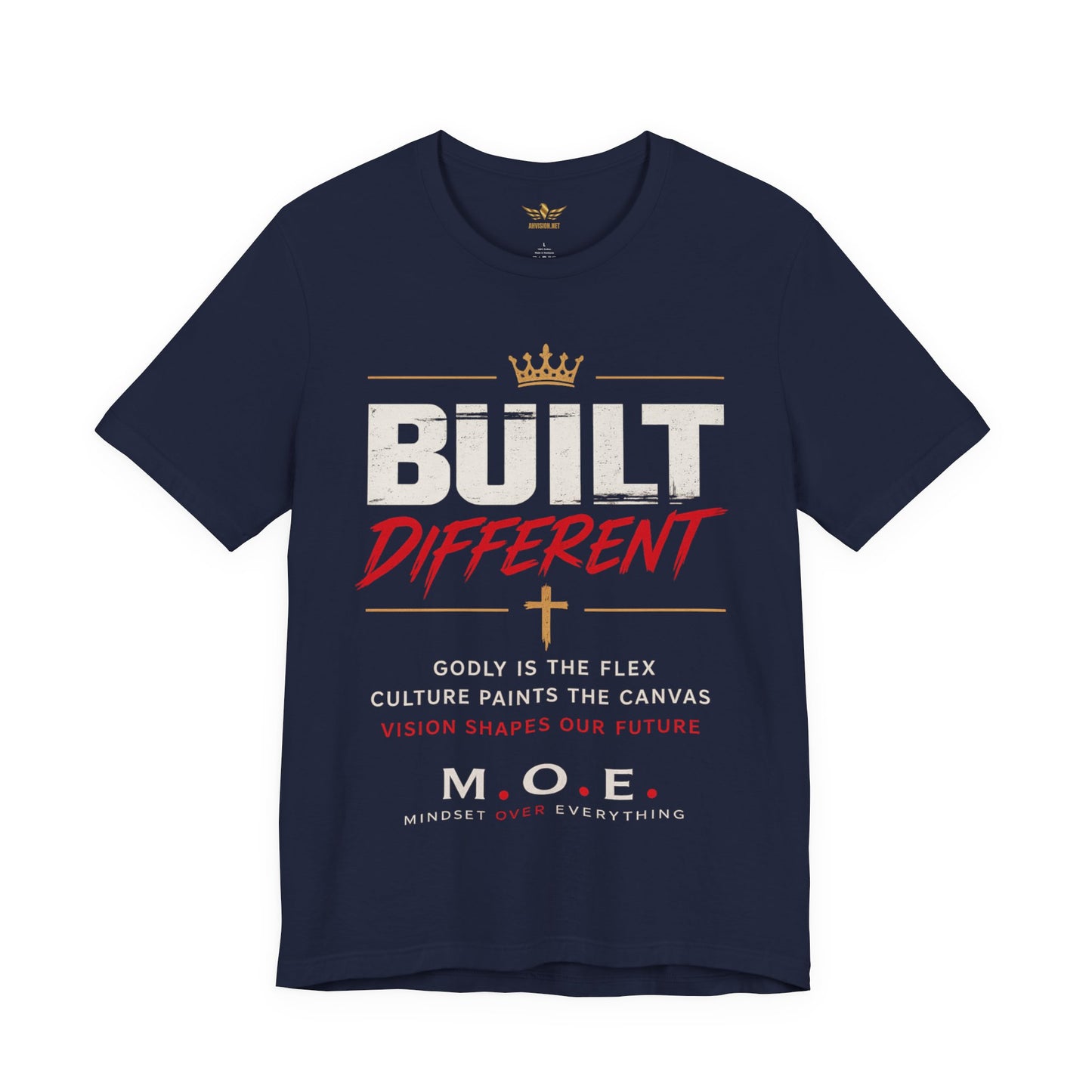 Built Different Faith T‑Shirt — "Built on Faith, Driven by Purpose" Christian Tee MC
