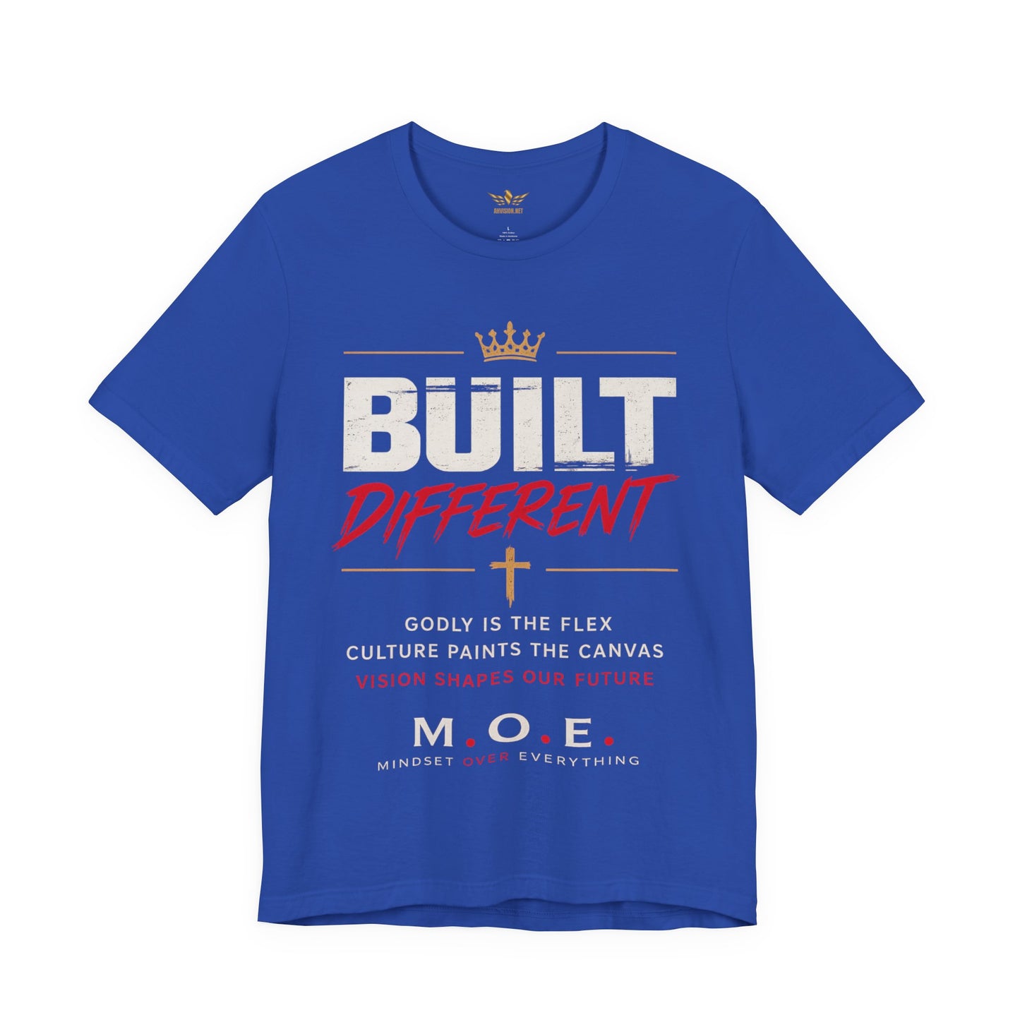 Built Different Faith T‑Shirt — "Built on Faith, Driven by Purpose" Christian Tee MC