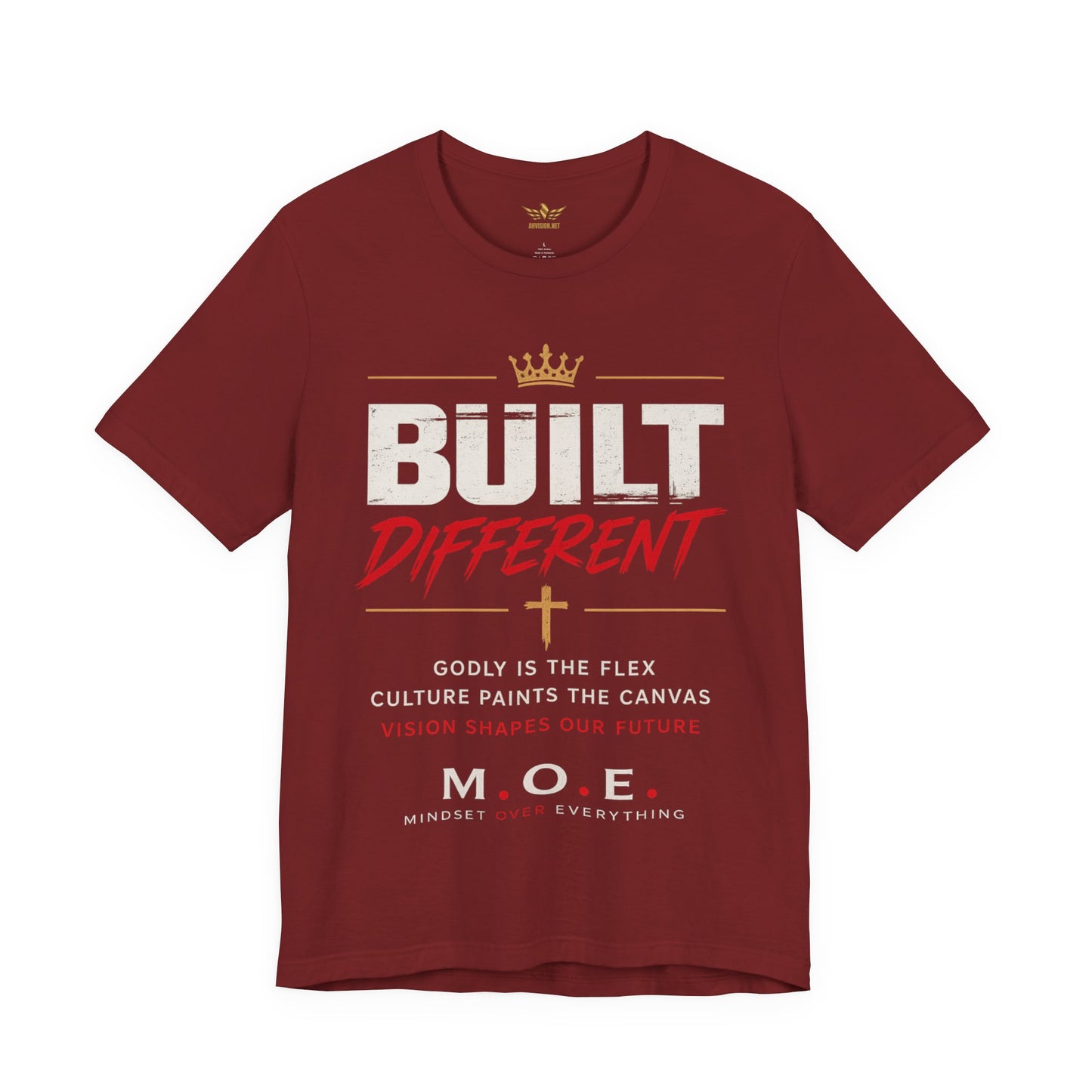 Built Different Faith T‑Shirt — "Built on Faith, Driven by Purpose" Christian Tee MC