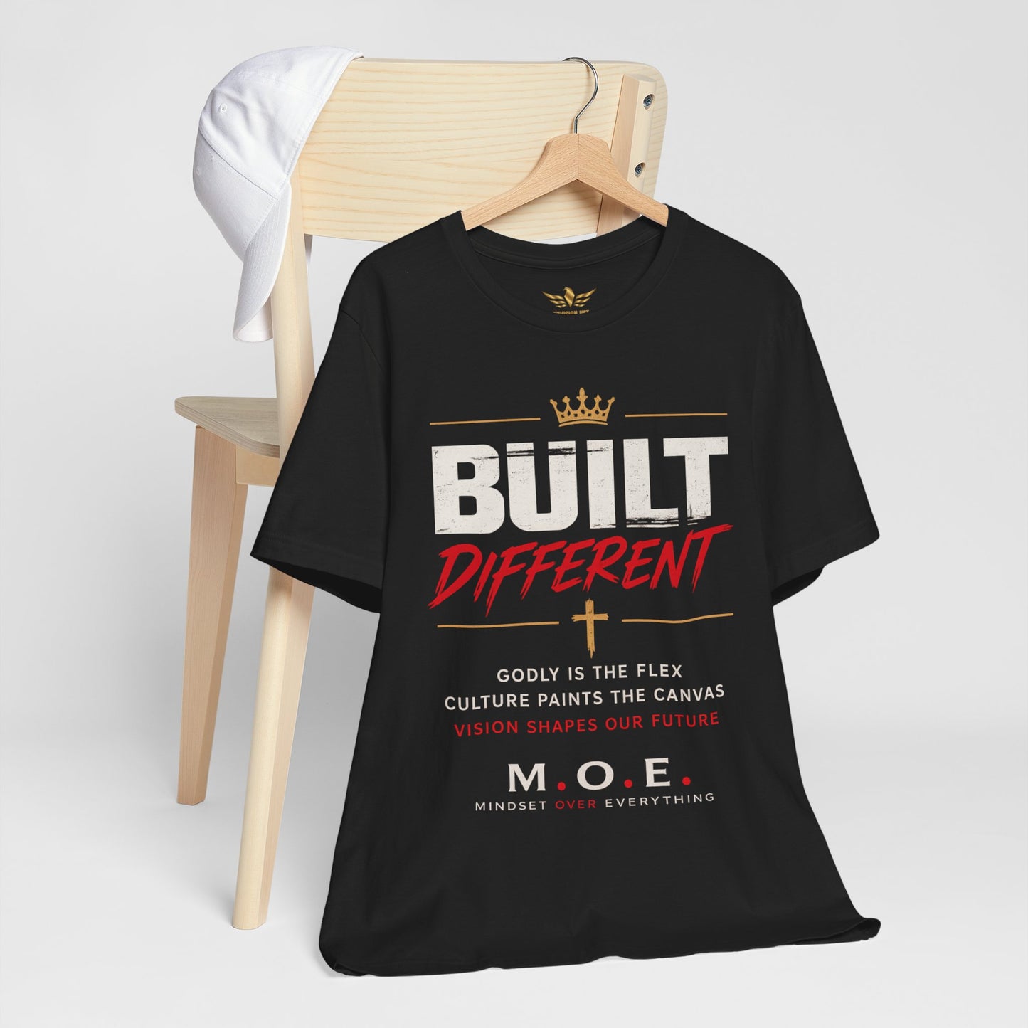 Built Different Faith T‑Shirt — "Built on Faith, Driven by Purpose" Christian Tee MC