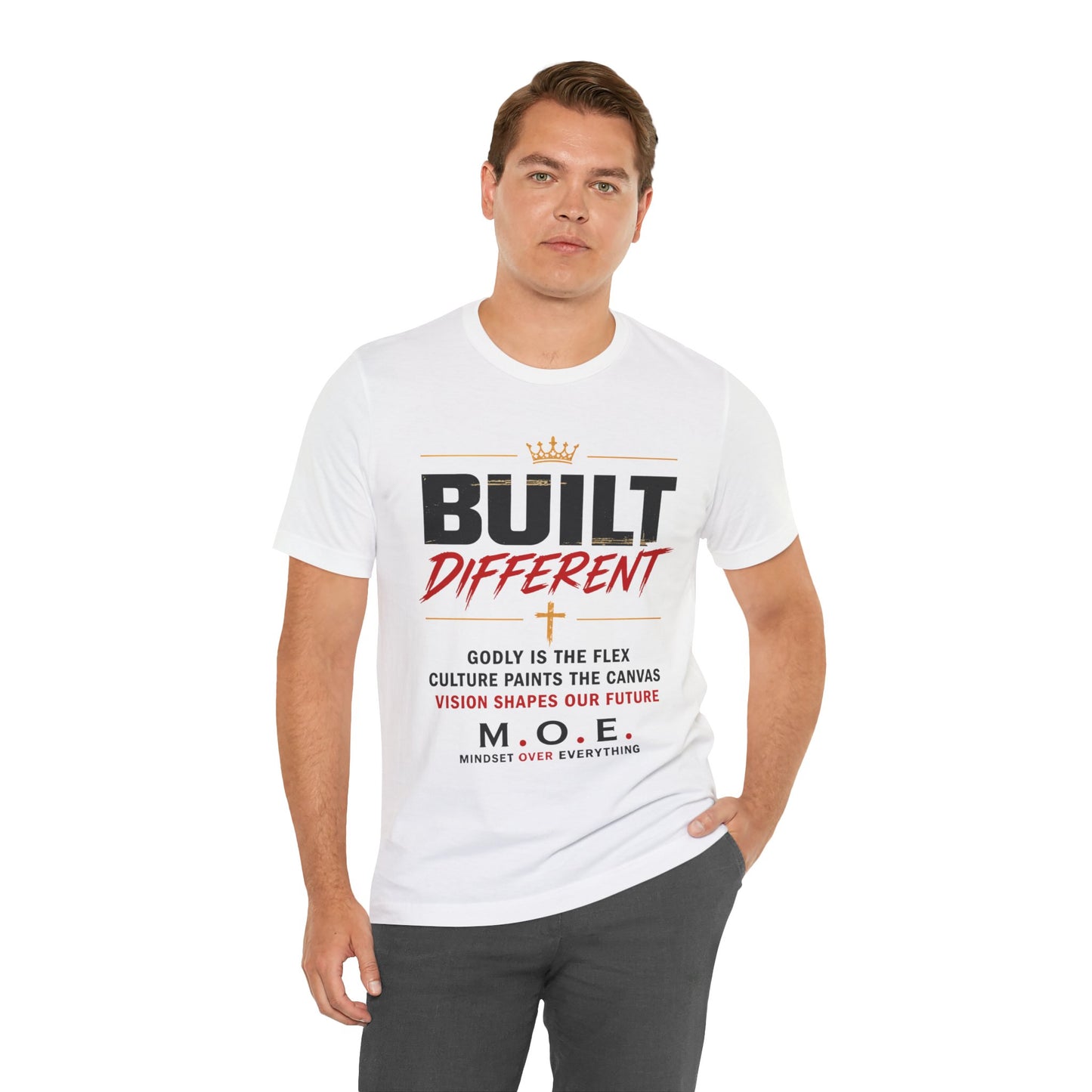 Built Different Faith T‑Shirt — "Built on Faith, Driven by Purpose" Christian Tee MC