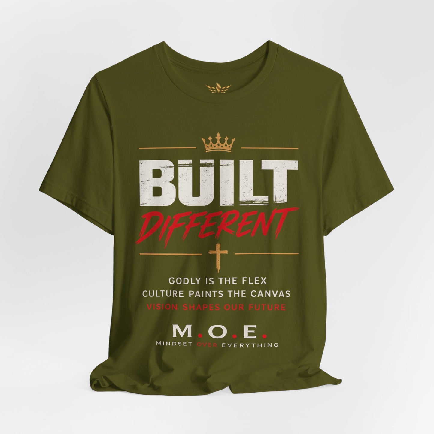 Built Different Faith T‑Shirt — "Built on Faith, Driven by Purpose" Christian Tee MC