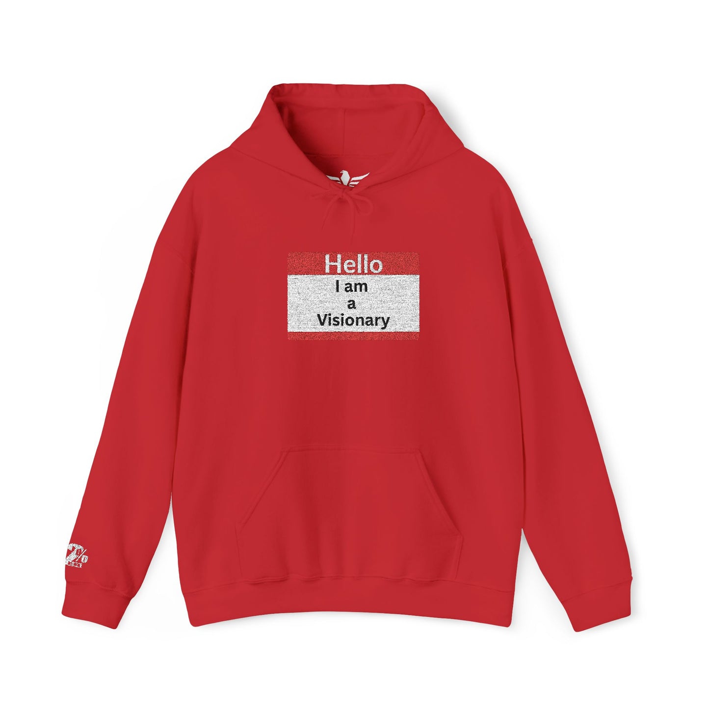 Hello I am Visionary Hoodie — Inspirational Name Tag Graphic Sweatshirt - AH VISION