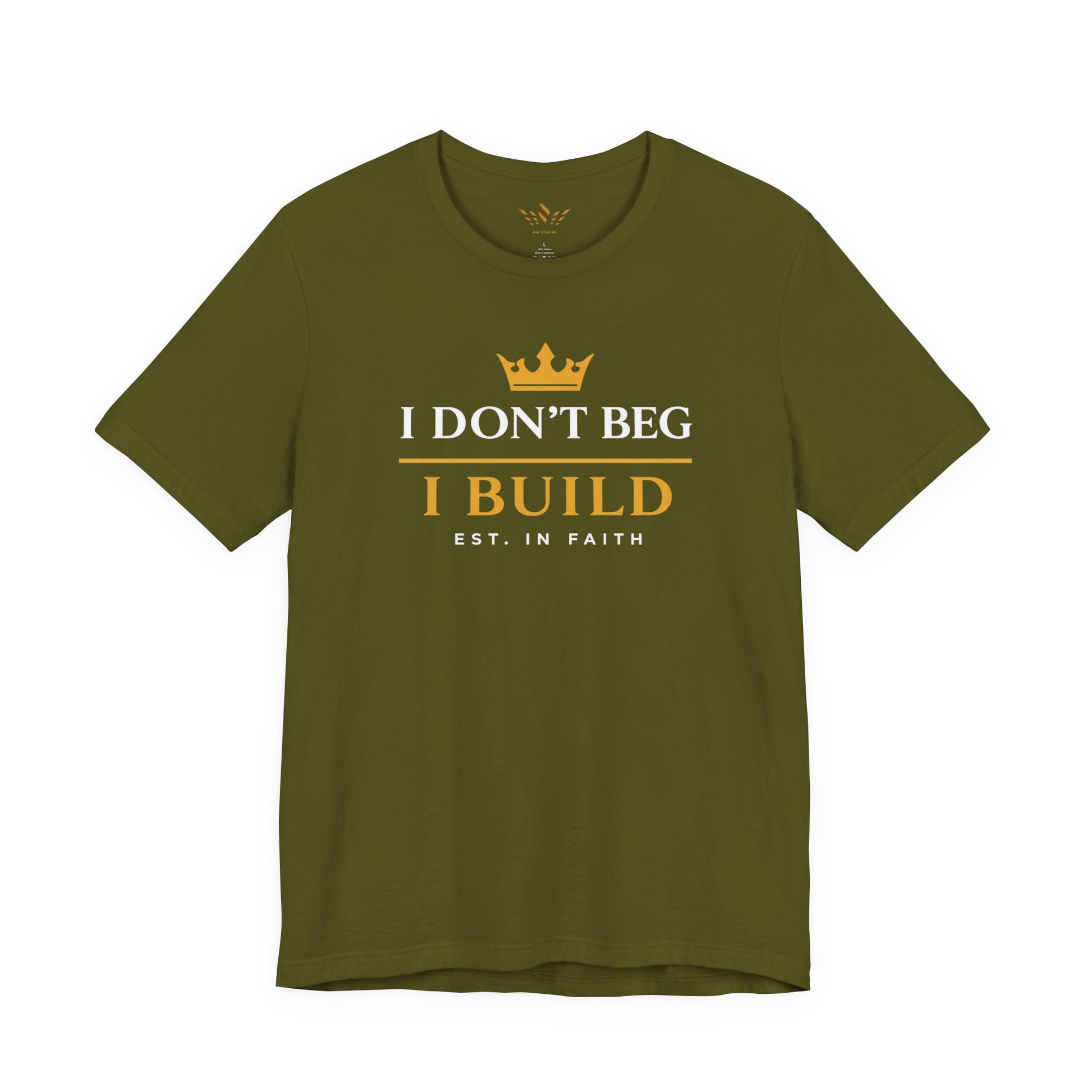 I Don’t Beg I Build T-Shirt — Christian Faith Lion Graphic Tee MC - AH VISION