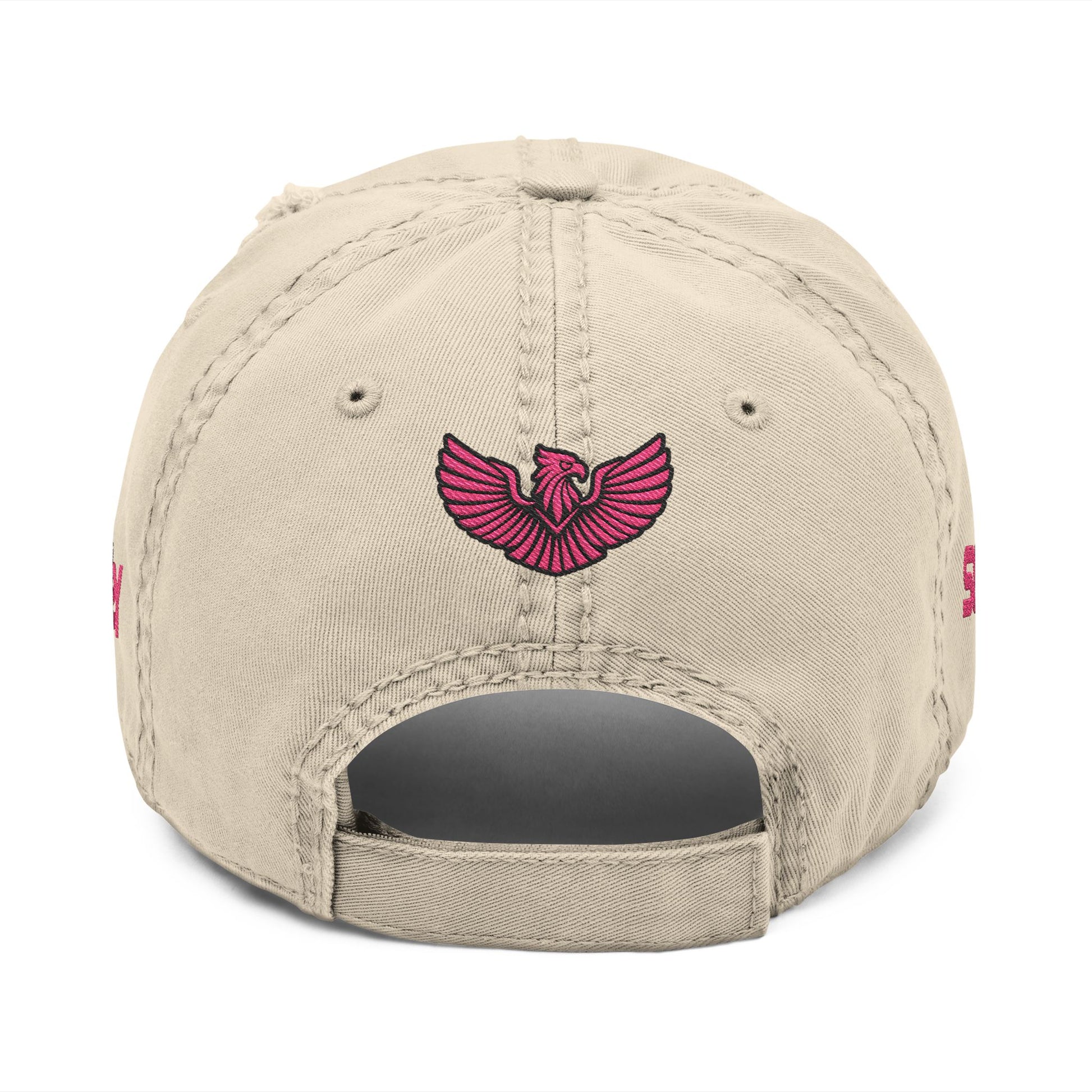 Distressed Embroidered AV WOMENS Hat — Gold Monogram & Eagle Vintage Cap - AH VISION