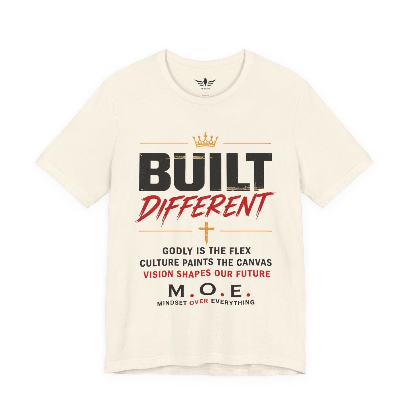 Built Different Faith T‑Shirt — "Built on Faith, Driven by Purpose" Christian Tee MC