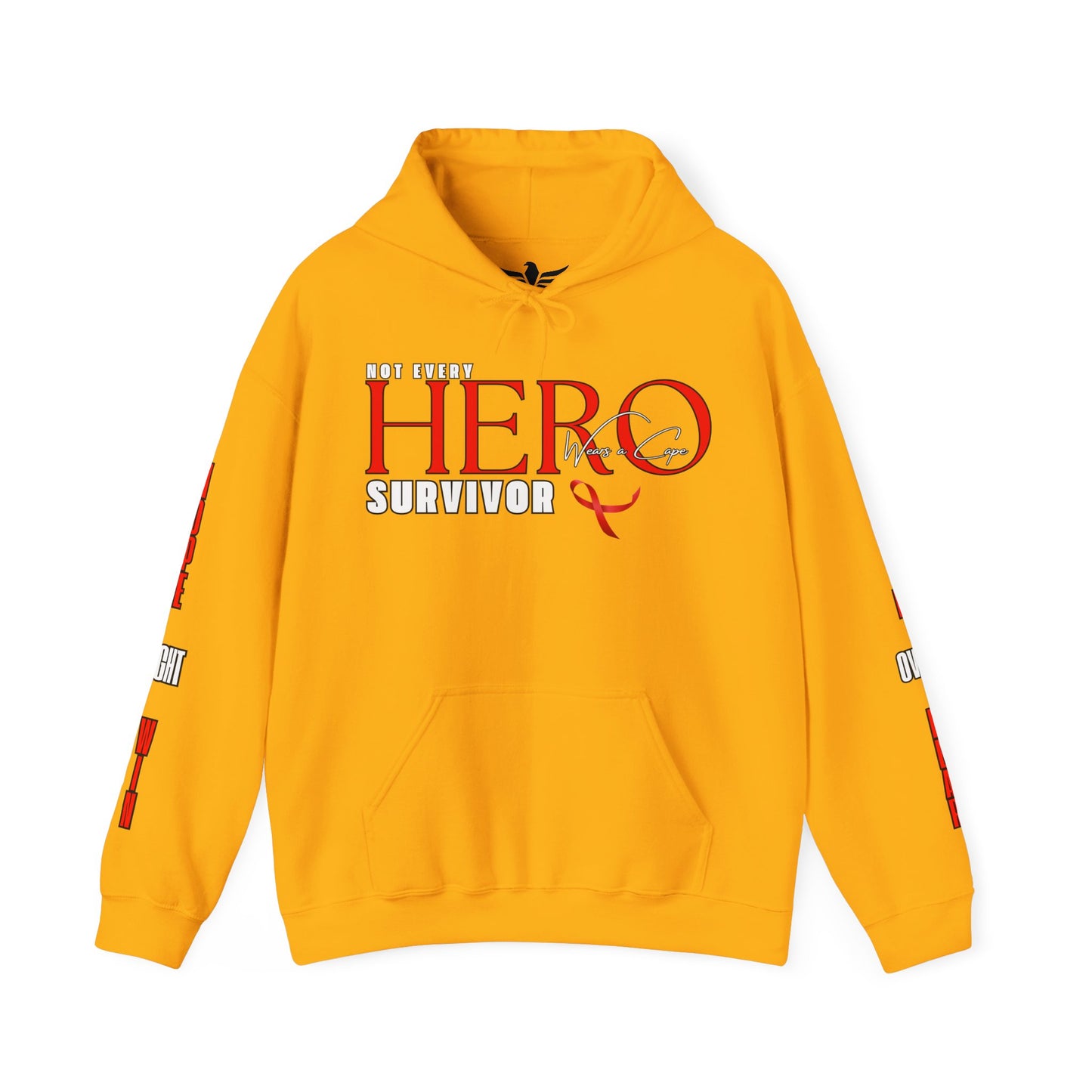 NOT EVERY HERO WEARS A CAPE NEVER BACK DOWN Hooded Sweatshirt - AH VISION
