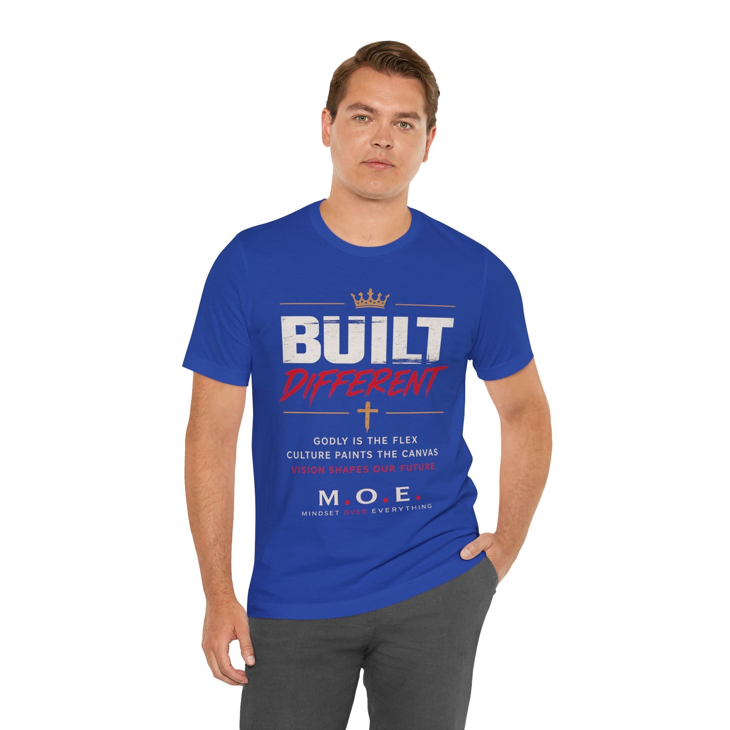 Built Different Faith T‑Shirt — "Built on Faith, Driven by Purpose" Christian Tee MC