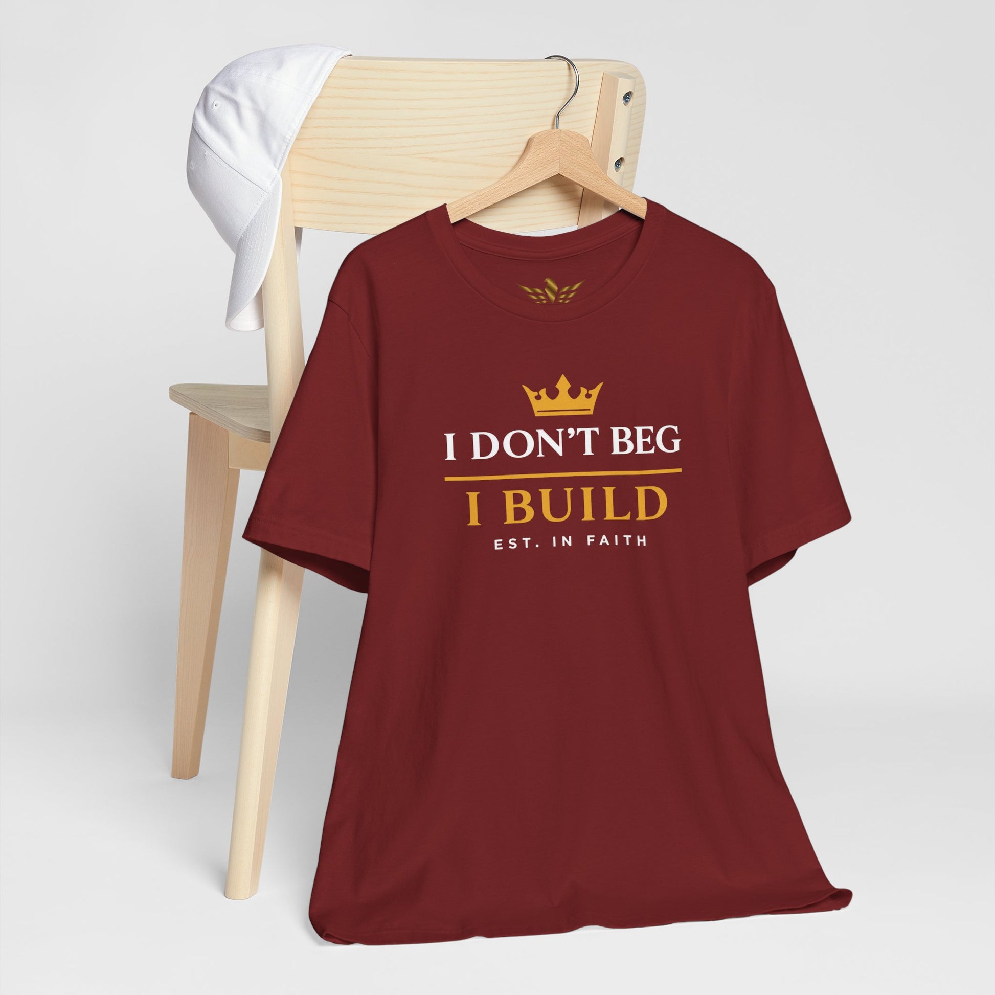 I Don’t Beg I Build T-Shirt — Christian Faith Lion Graphic Tee MC - AH VISION