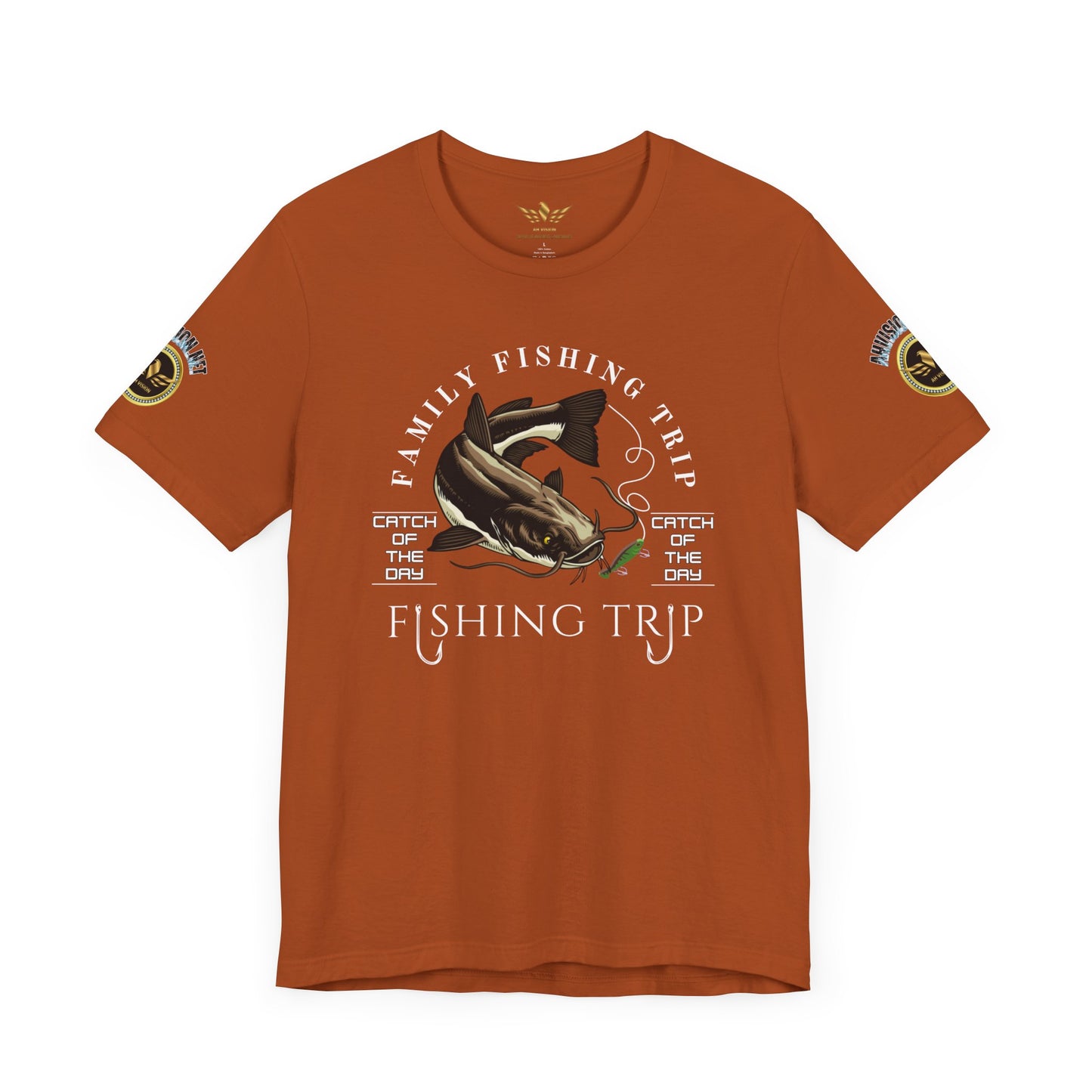 FAMILY FISHING TRIP BROWN CATFISH CATCH OF THE DAY DELUXE SLEEVE BADGE - AH VISION