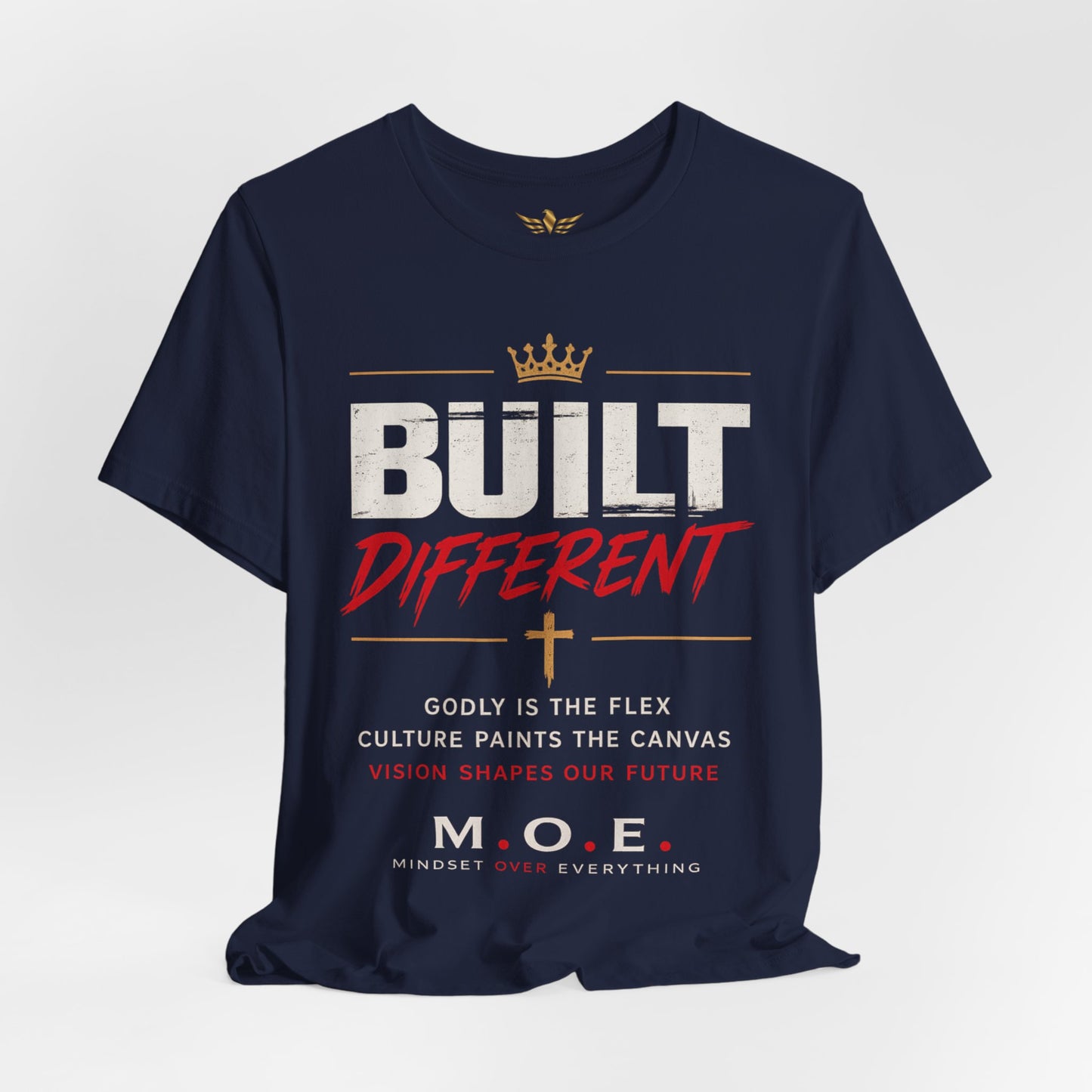 Built Different Faith T‑Shirt — "Built on Faith, Driven by Purpose" Christian Tee MC