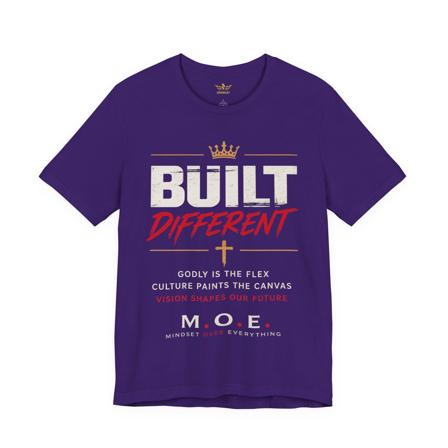 Built Different Faith T‑Shirt — "Built on Faith, Driven by Purpose" Christian Tee MC