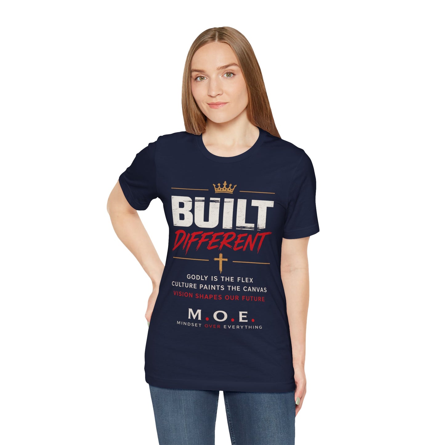 Built Different Faith T‑Shirt — "Built on Faith, Driven by Purpose" Christian Tee MC