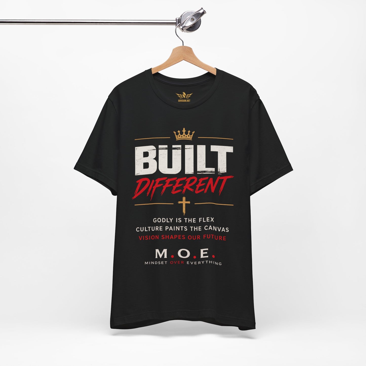 Built Different Faith T‑Shirt — "Built on Faith, Driven by Purpose" Christian Tee MC