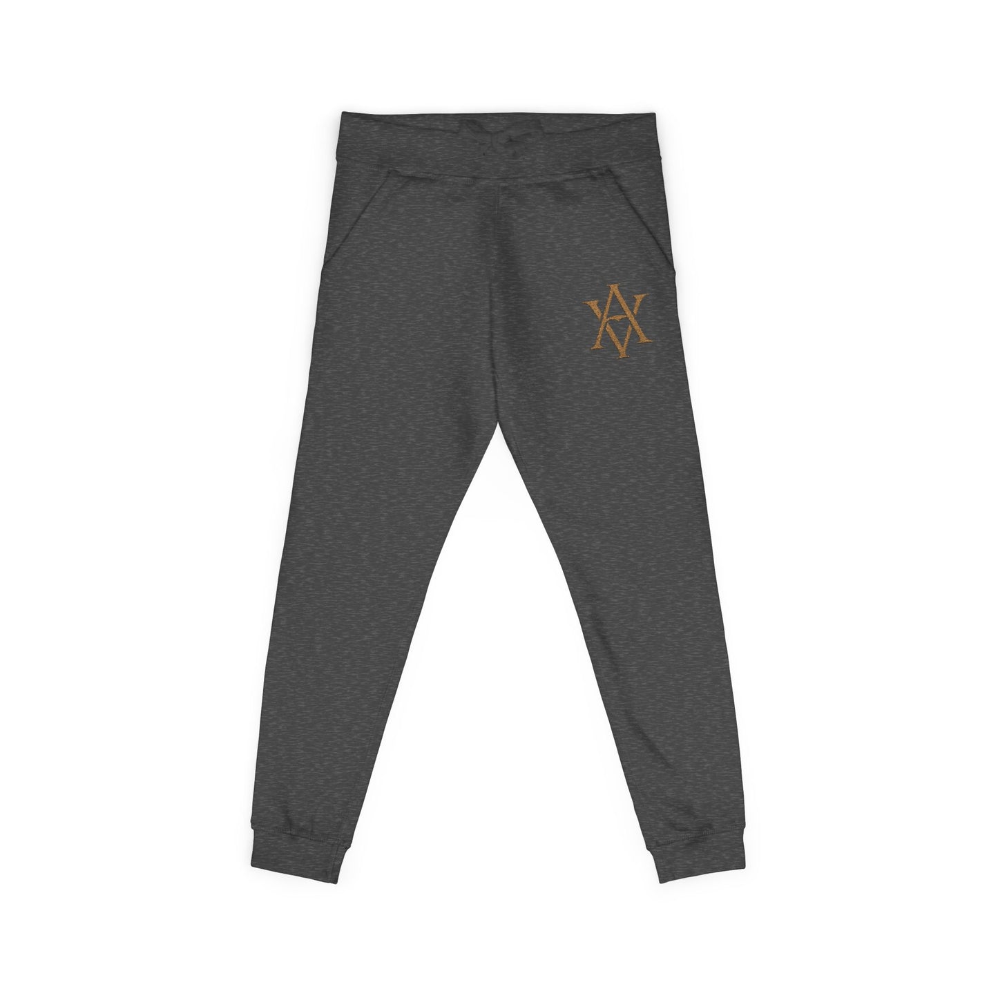 Embroidered Gold AV Monogram Fleece Sweatpants — Cozy Fleece Joggers
