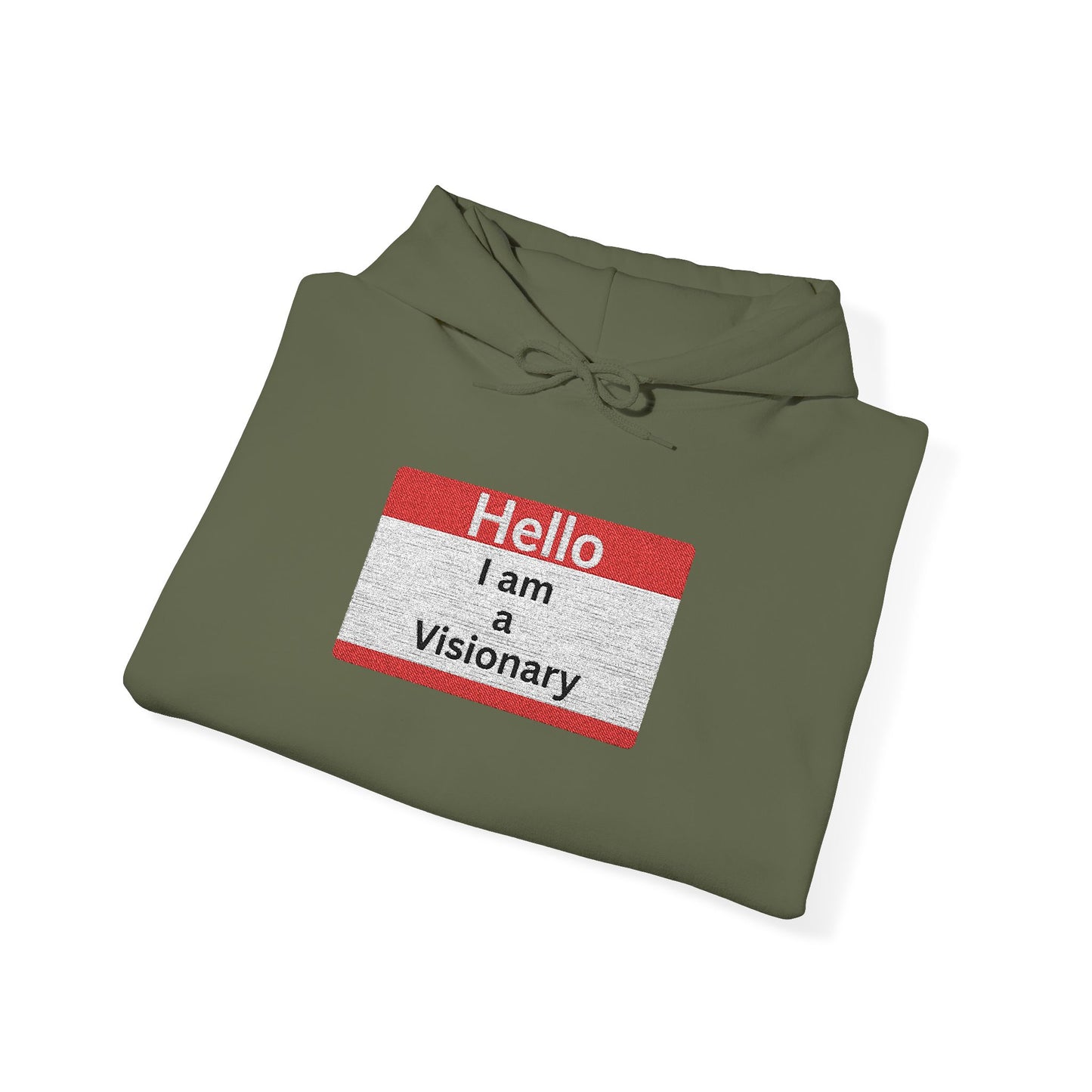 Hello I am Visionary Hoodie — Inspirational Name Tag Graphic Sweatshirt - AH VISION