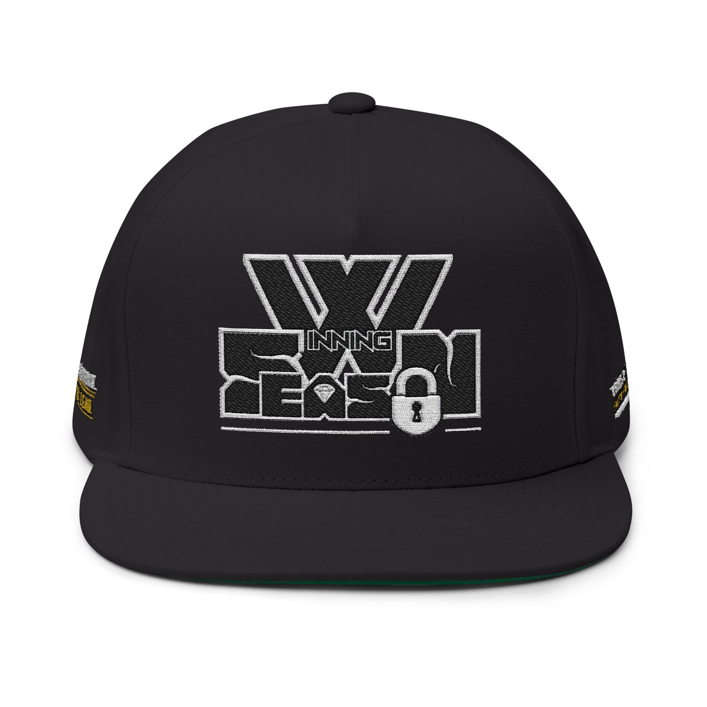 Embroidered Big W-WINNING SEASON Flat Bill Cap — Entrepreneur Snapback Hat (BUILT TO LEAD) - AH VISION