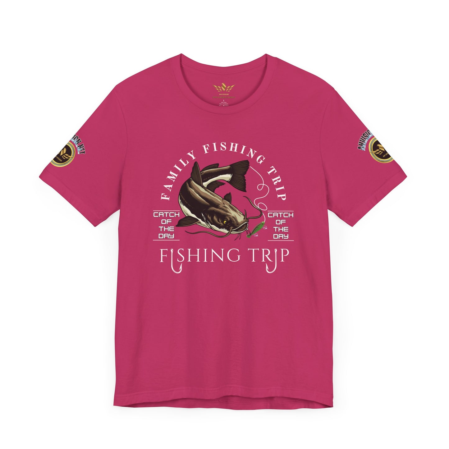 FAMILY FISHING TRIP BROWN CATFISH CATCH OF THE DAY DELUXE SLEEVE BADGE - AH VISION