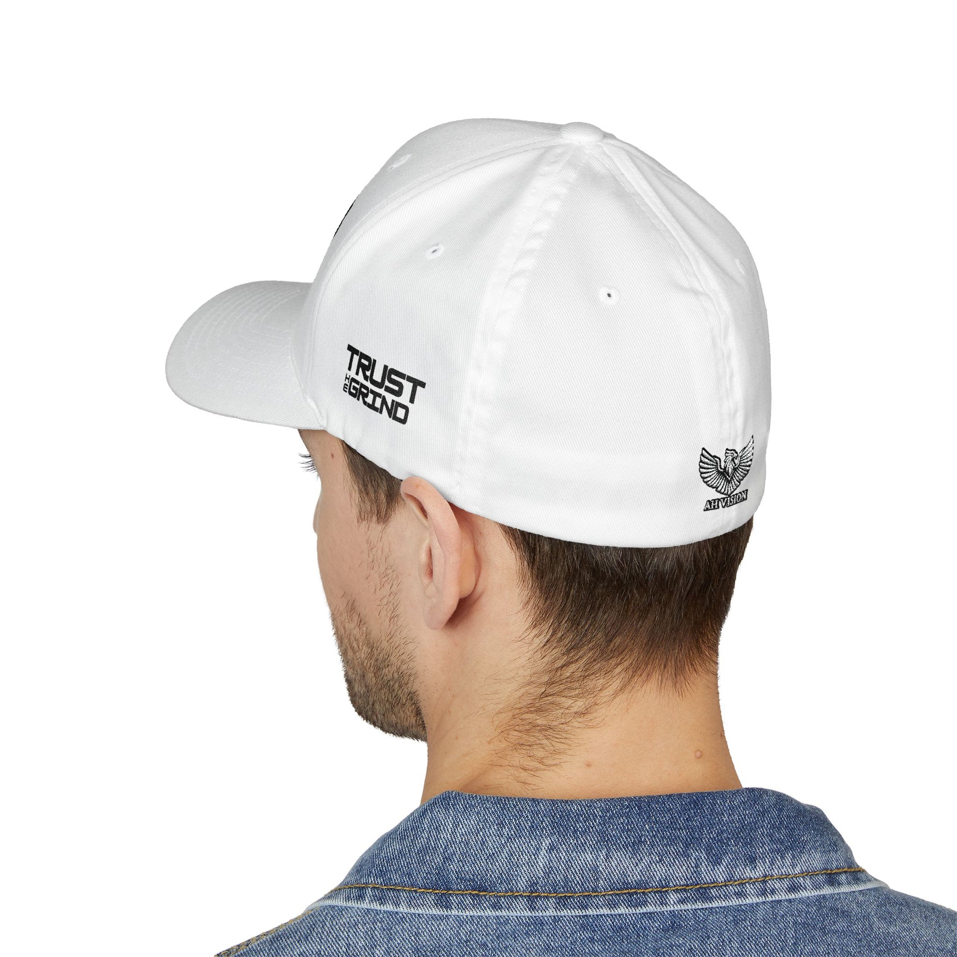 Embroidered Winning Season White Cap — WS Monogram Hat with AV Winged Logo - AH VISION