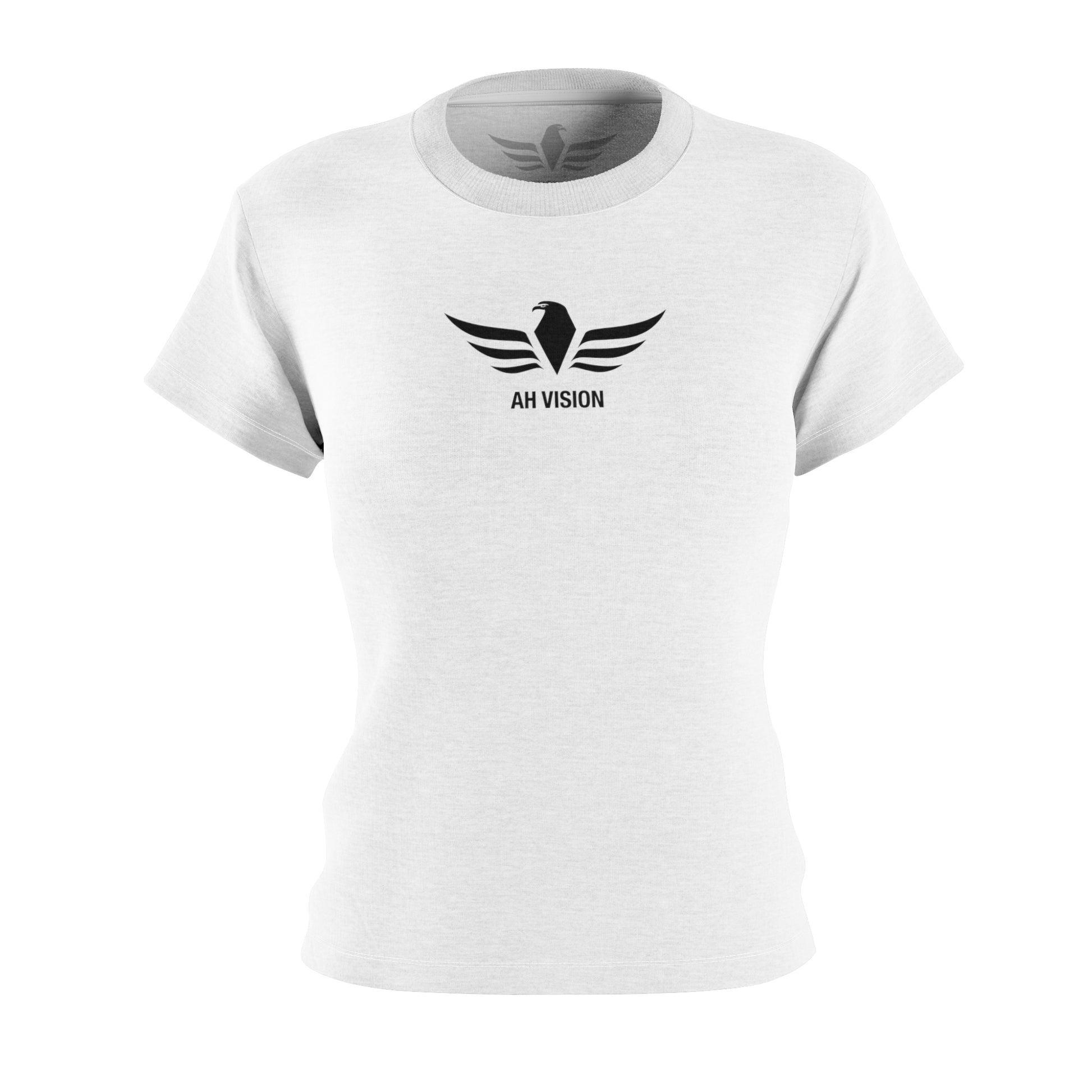 Premium AH Vision Black Logo Women's White Tee - AH VISION