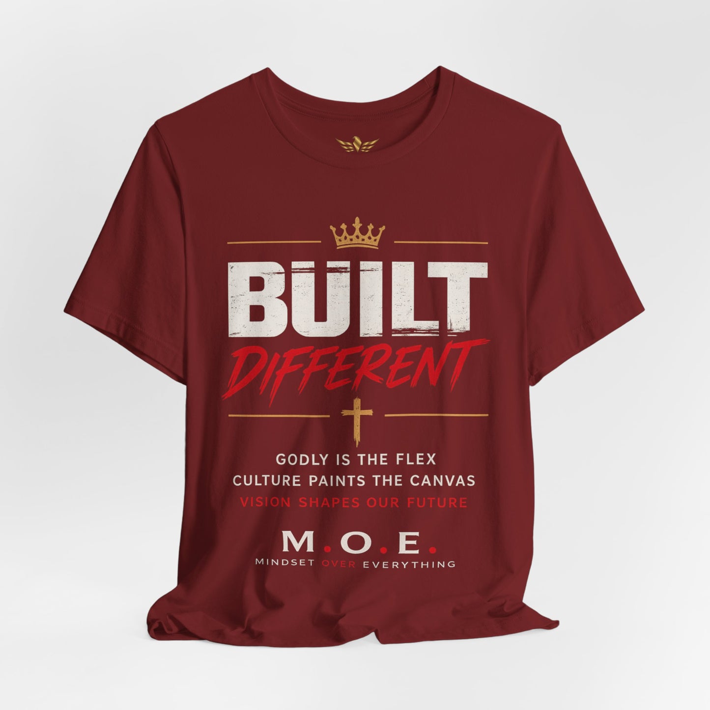 Built Different Faith T‑Shirt — "Built on Faith, Driven by Purpose" Christian Tee MC