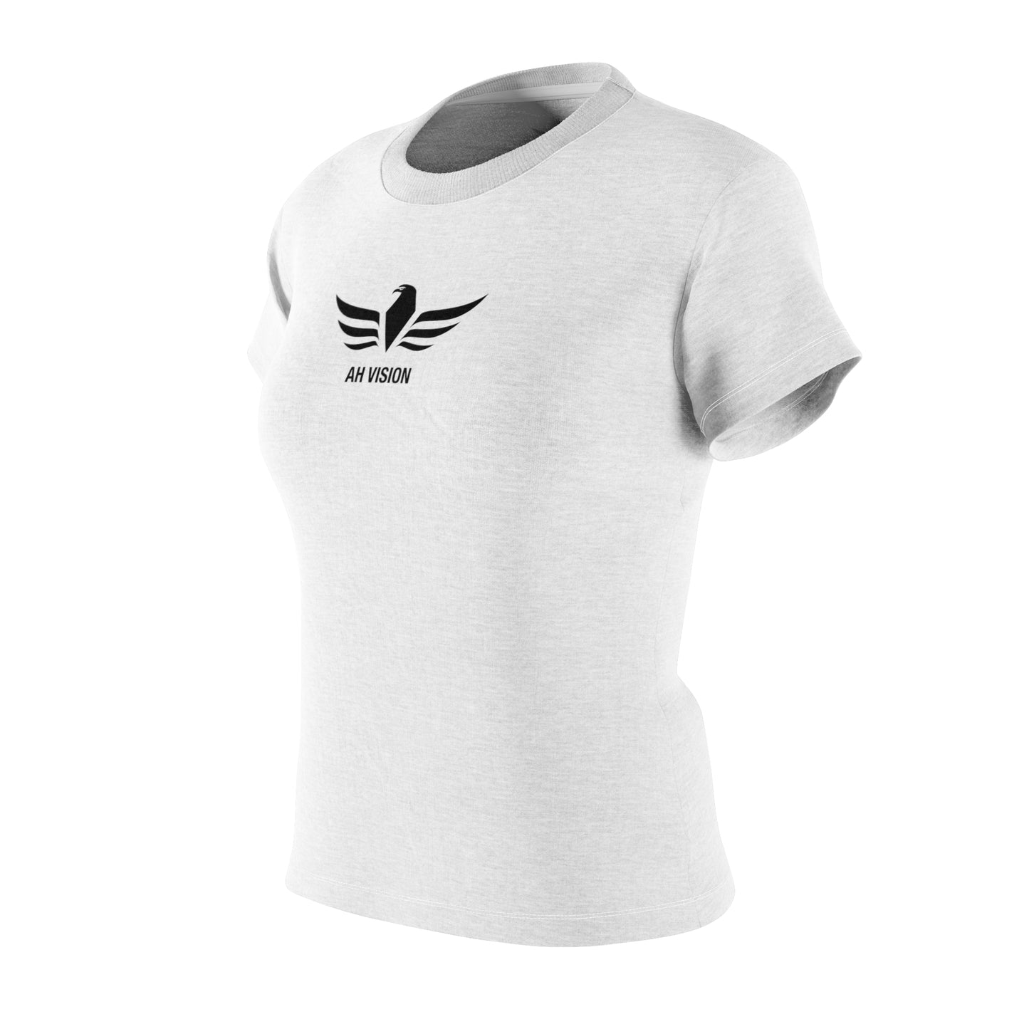 Premium AH Vision Black Logo Women's White Tee - AH VISION