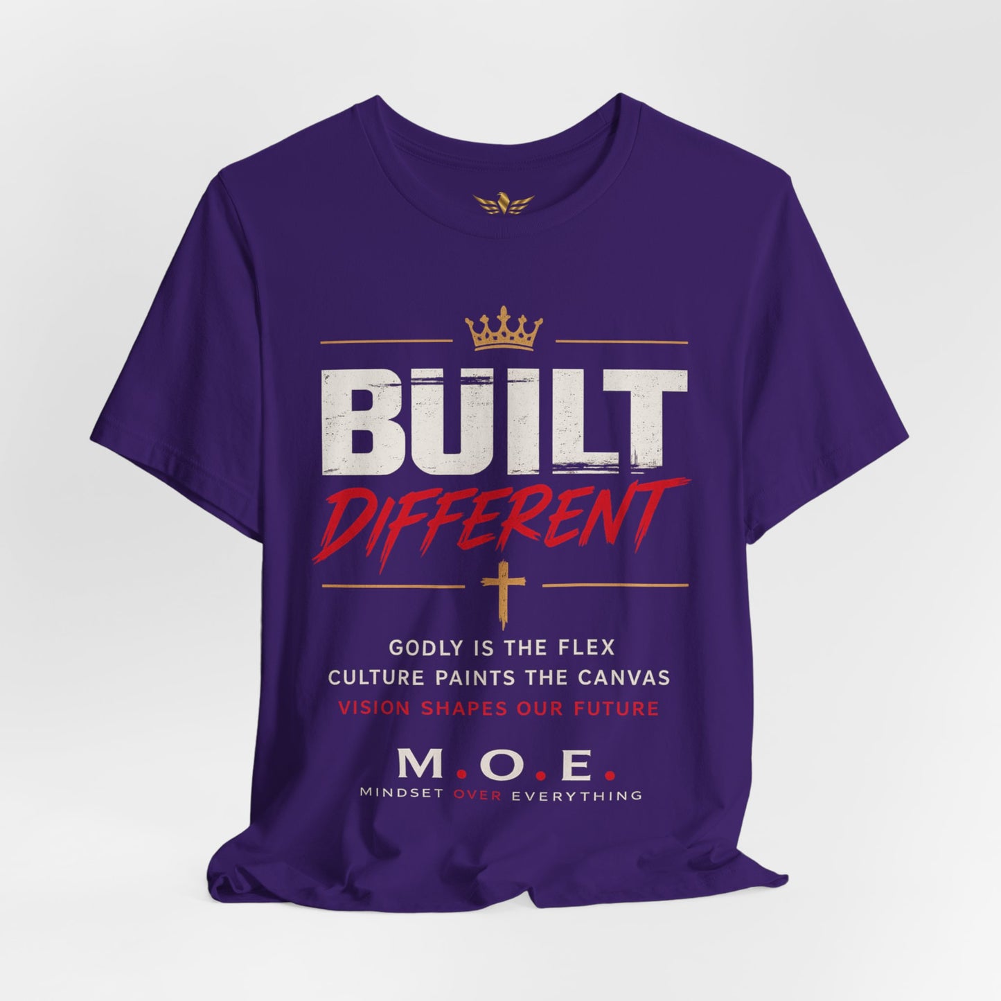 Built Different Faith T‑Shirt — "Built on Faith, Driven by Purpose" Christian Tee MC
