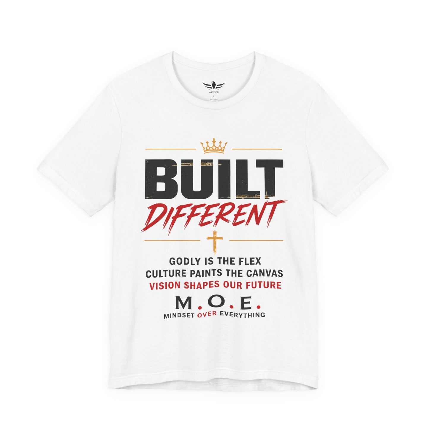 Built Different Faith T‑Shirt — "Built on Faith, Driven by Purpose" Christian Tee MC