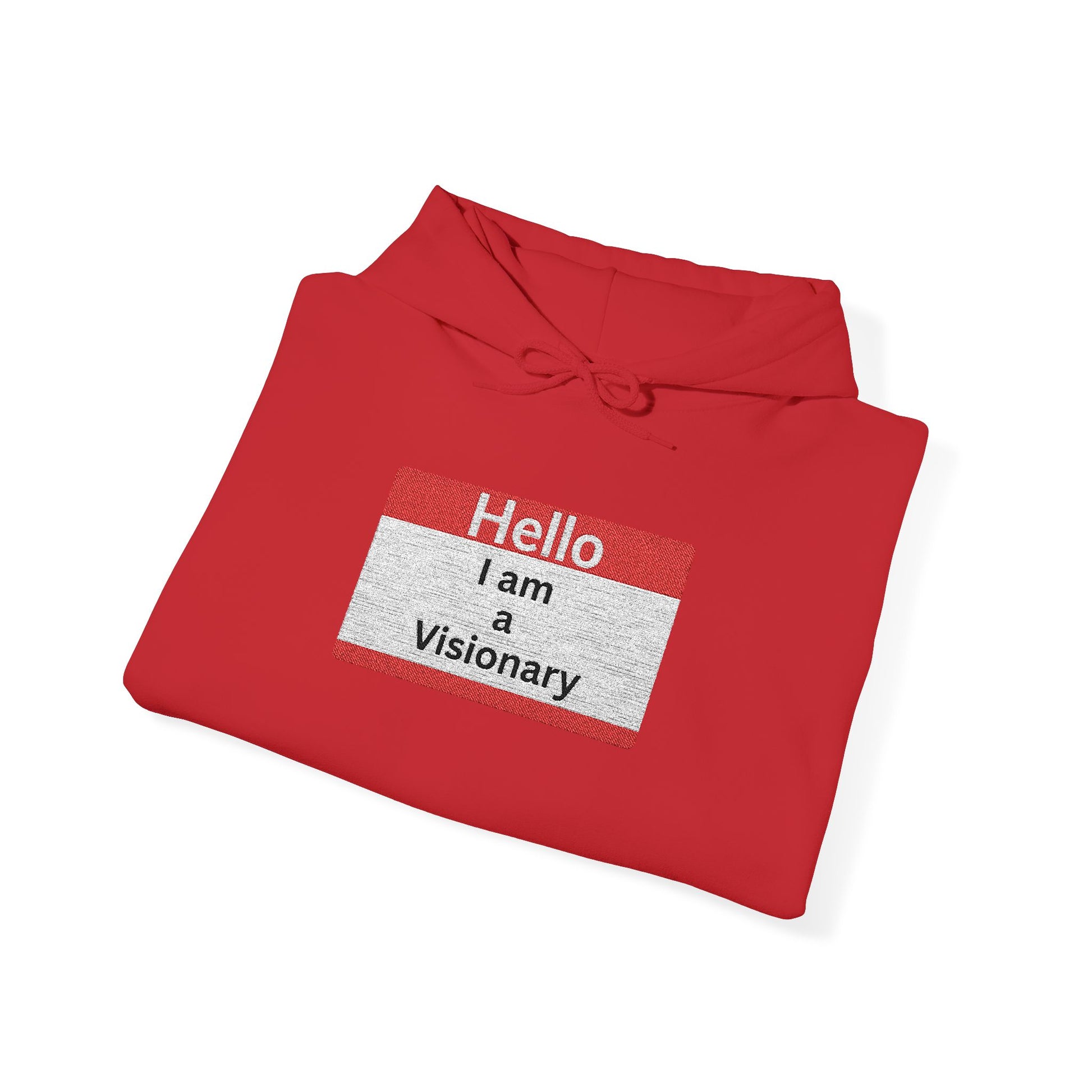 Hello I am Visionary Hoodie — Inspirational Name Tag Graphic Sweatshirt - AH VISION