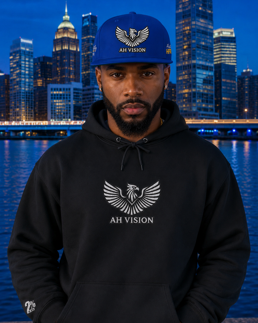 Embroidered Hustle Hard 2%ER Flat Bill Cap — Entrepreneur Snapback Hat (24/7/365) - AH VISION