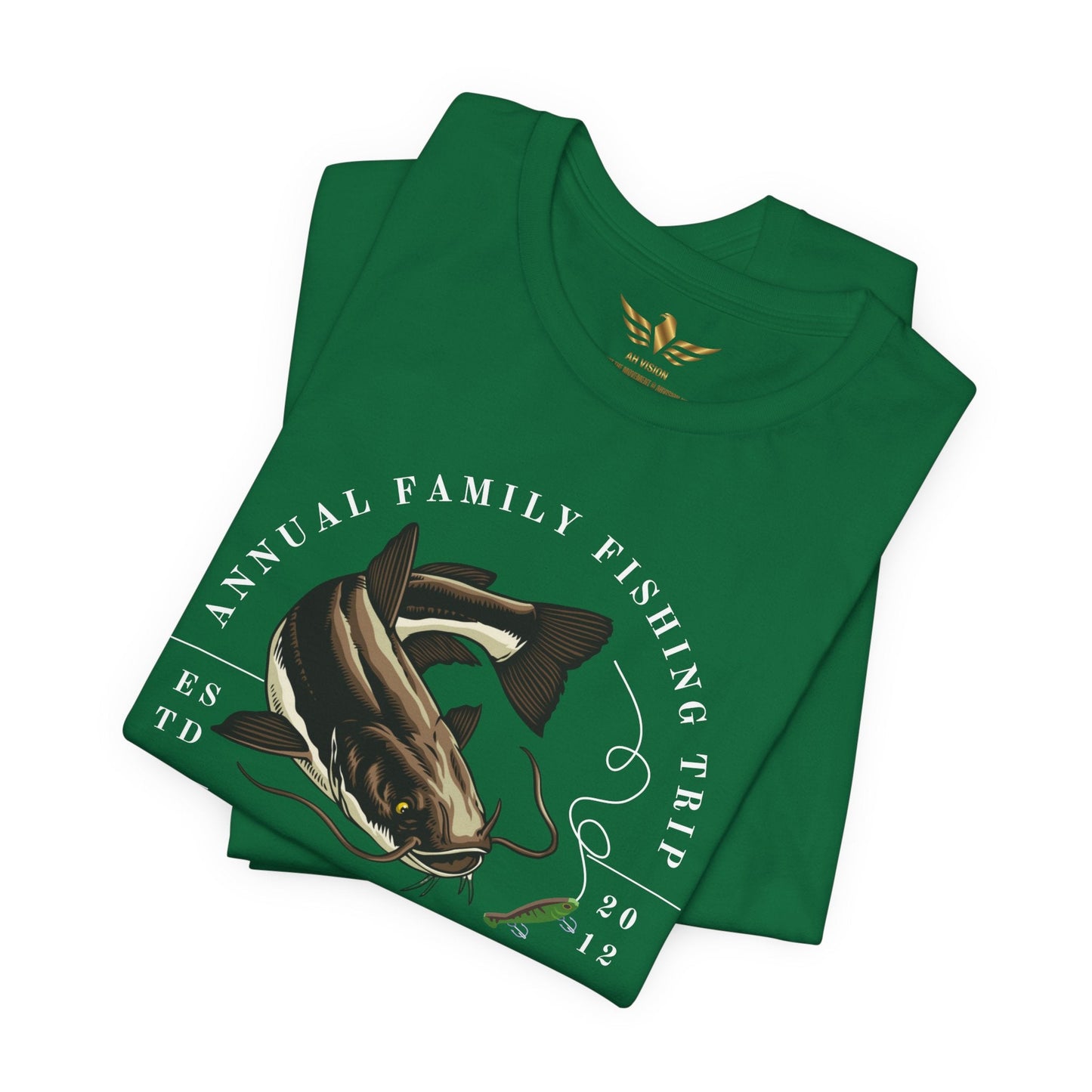 FAMILY FISHING TRIP BROWN CATFISH TEE - AH VISION