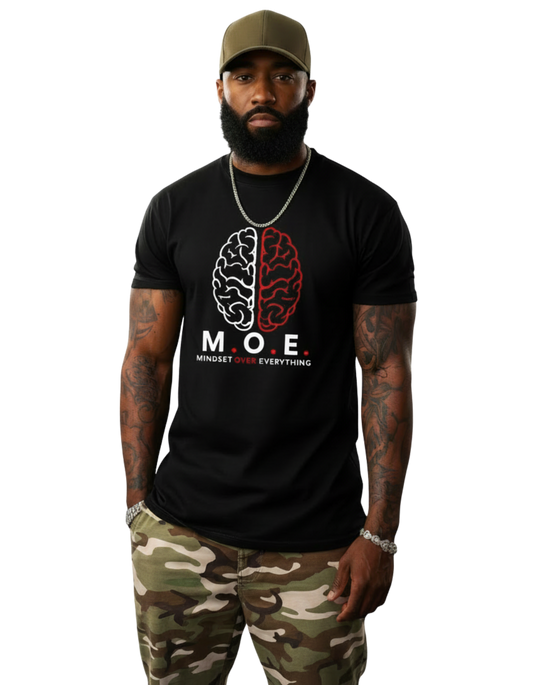 Mindset Over Everything T-Shirt — M.O.E. Brain Graphic Tee - AH VISION