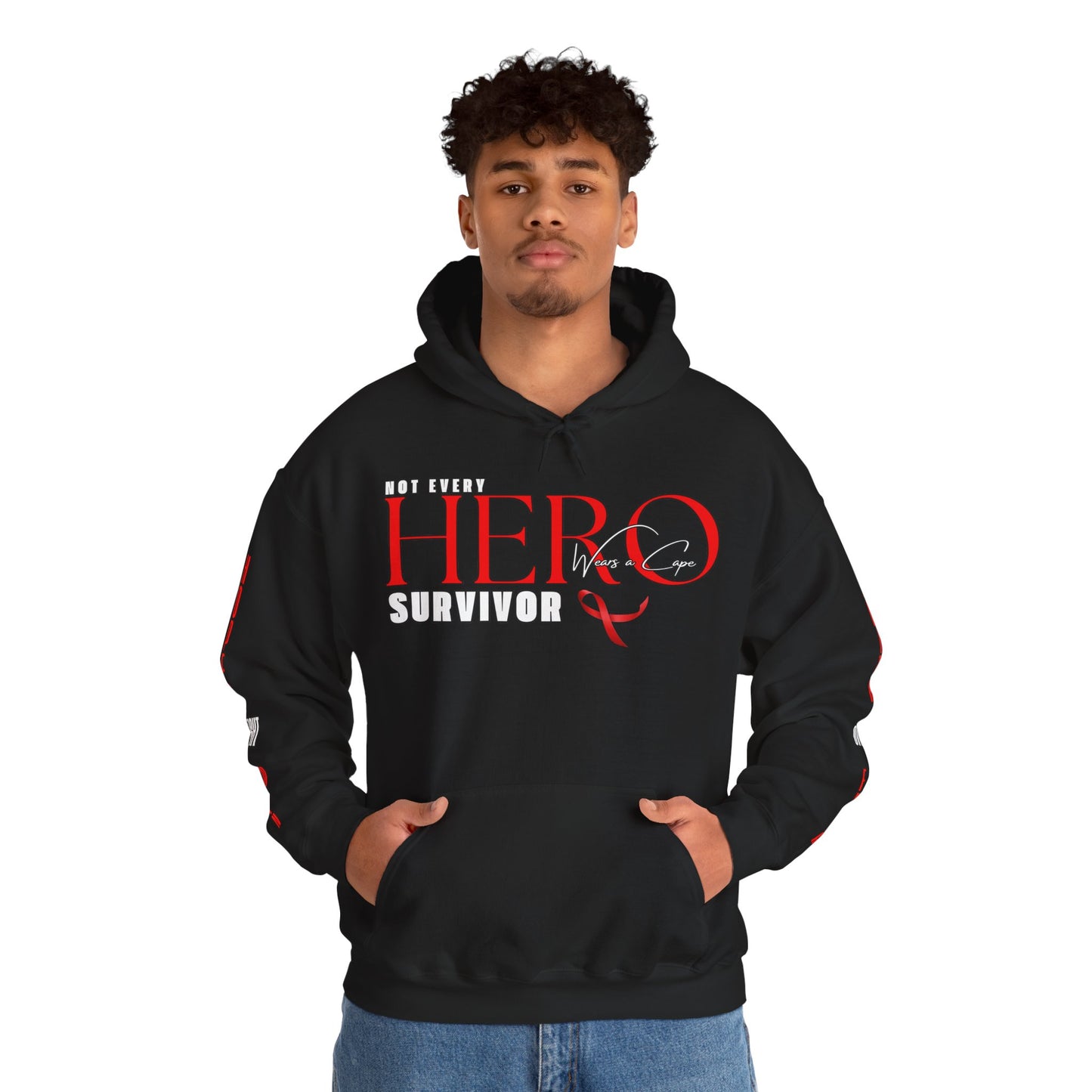 NOT EVERY HERO WEARS A CAPE CANCER Hooded Sweatshirt - AH VISION