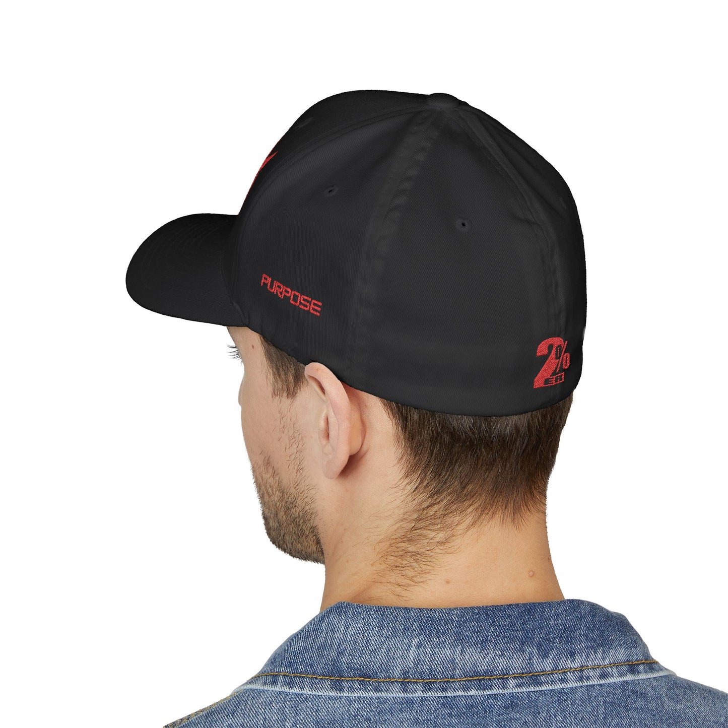 RED LOGO Closed-Back Structured Cap (Embroidery) - AH VISION