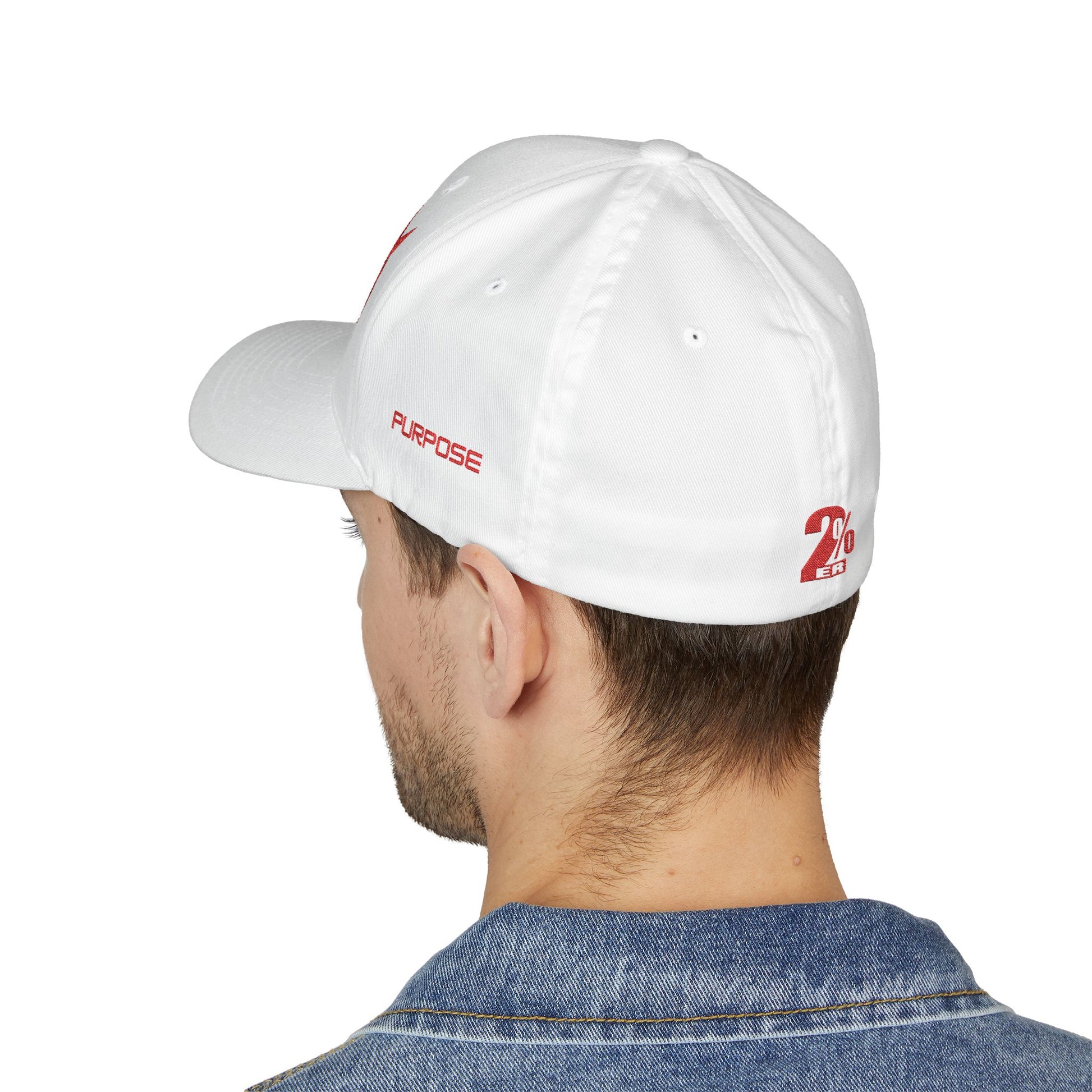 RED LOGO Closed-Back Structured Cap (Embroidery) - AH VISION