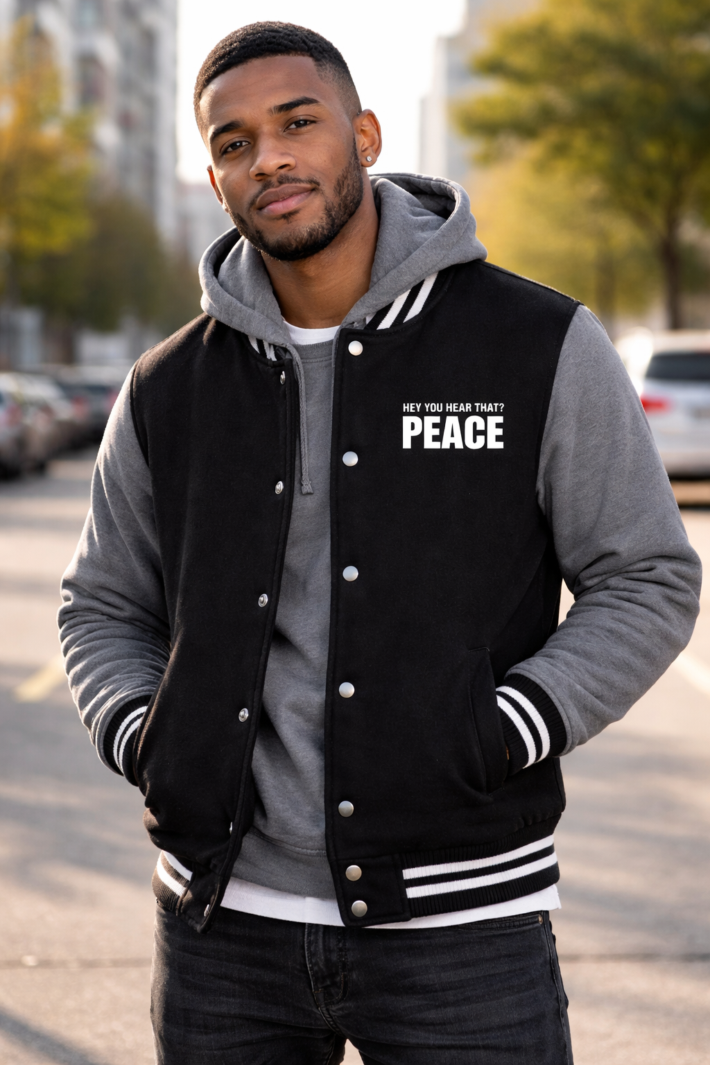 HEY YOU HEAR THAT? SHHH! BE QUIET BOMBER JACKET - AH VISION