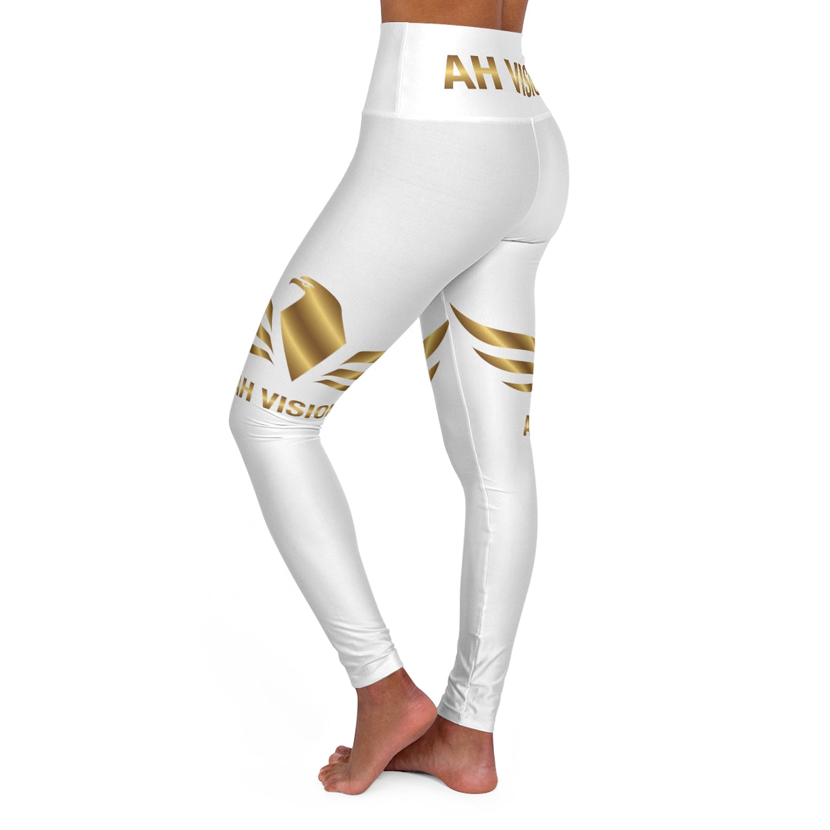 High Waisted White Yoga Leggings - AH VISION