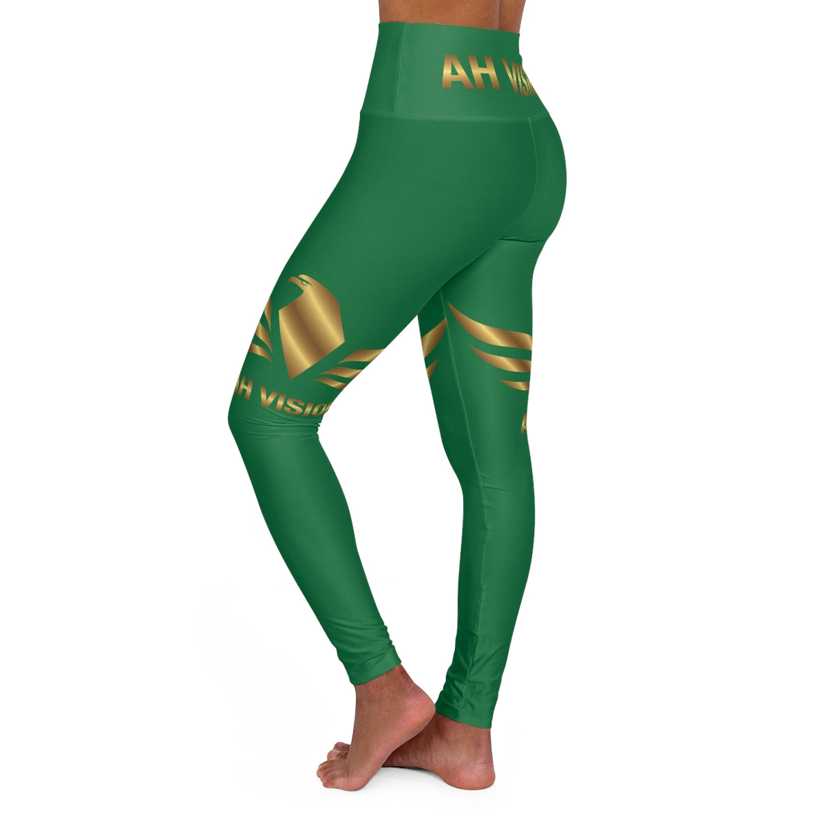 High Waisted Green Yoga Leggings - AH VISION