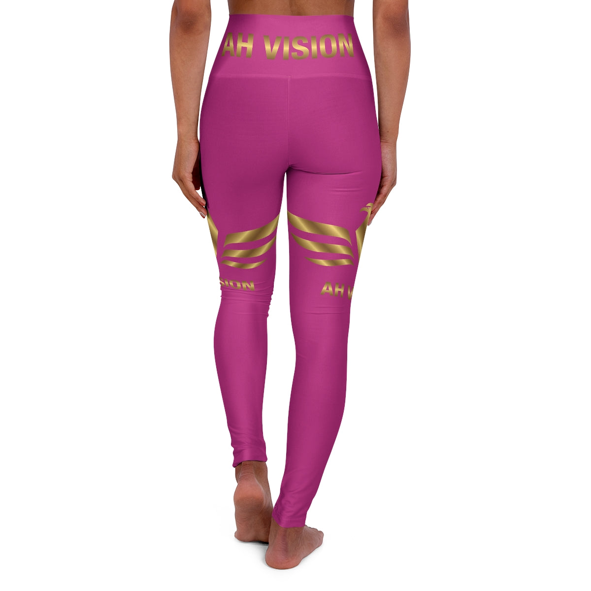High Waisted Pink Yoga Leggings - AH VISION
