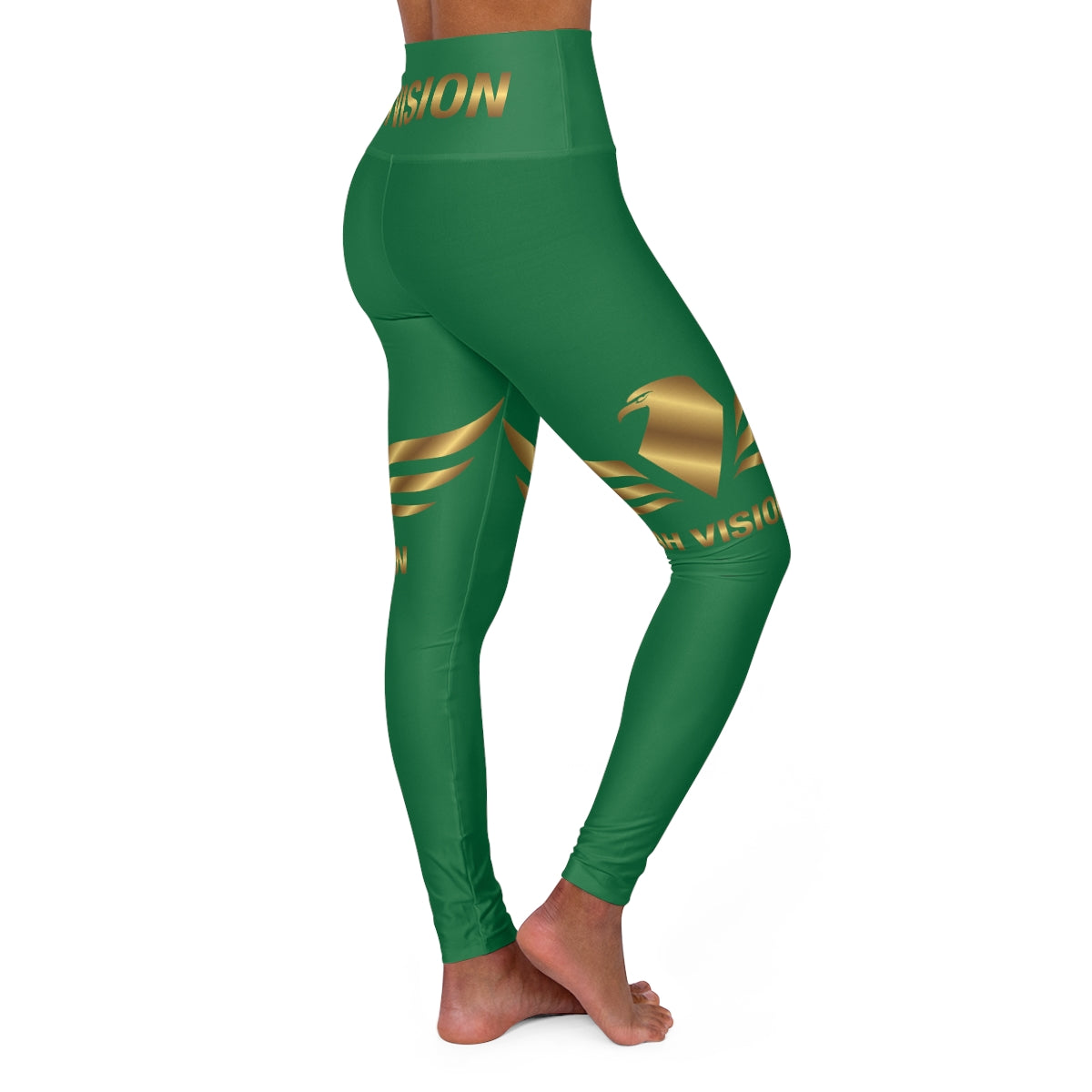 High Waisted Green Yoga Leggings - AH VISION