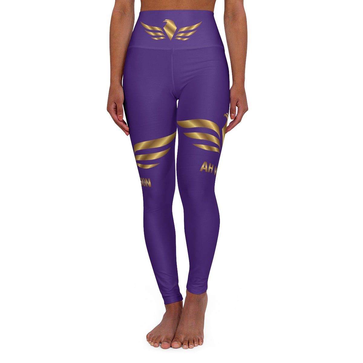 High Waisted Purple Yoga Leggings - AH VISION