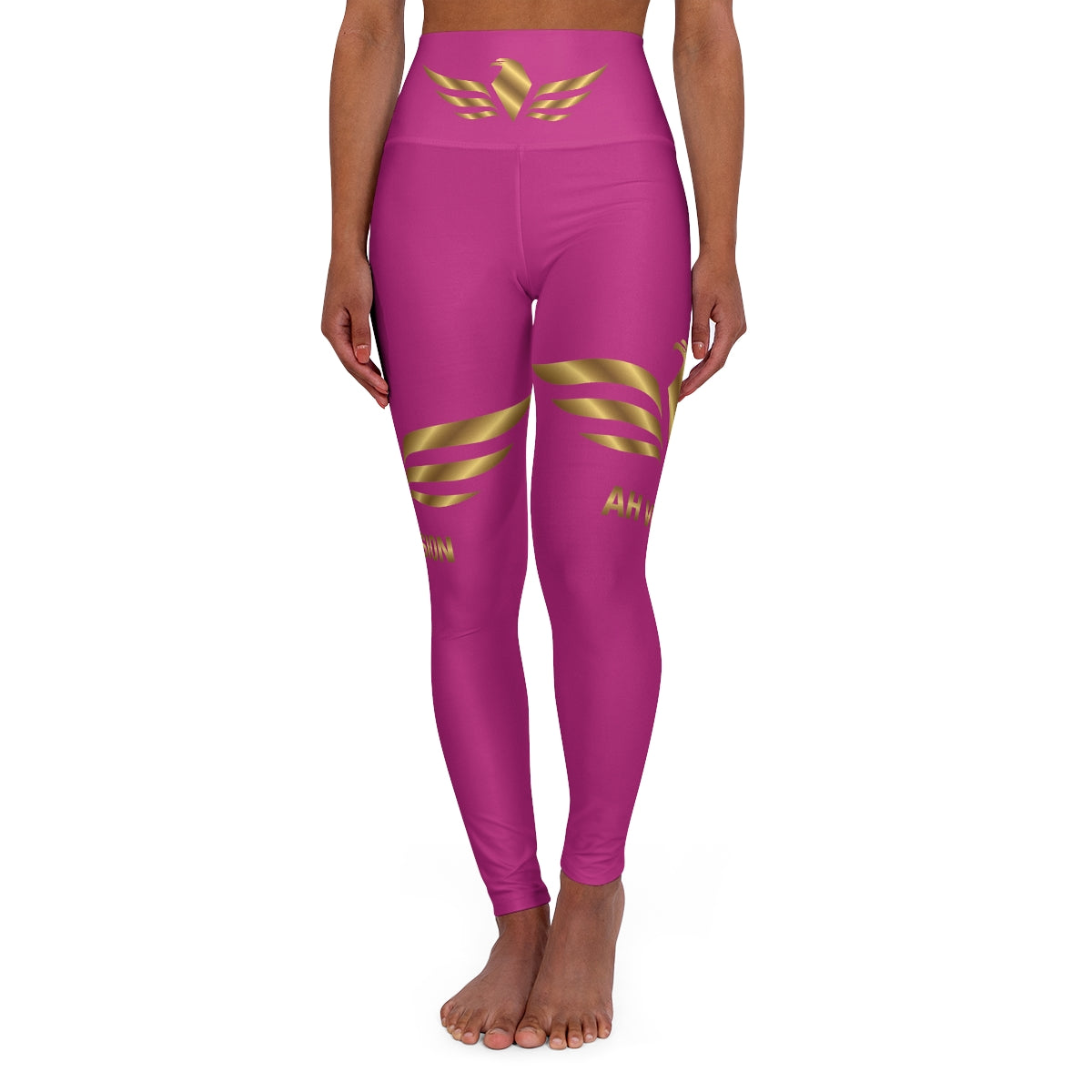 High Waisted Pink Yoga Leggings - AH VISION