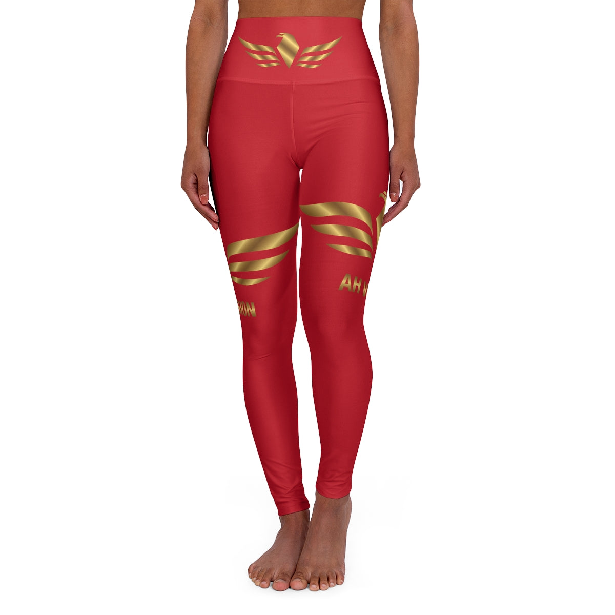 High Waisted Red Yoga Leggings - AH VISION