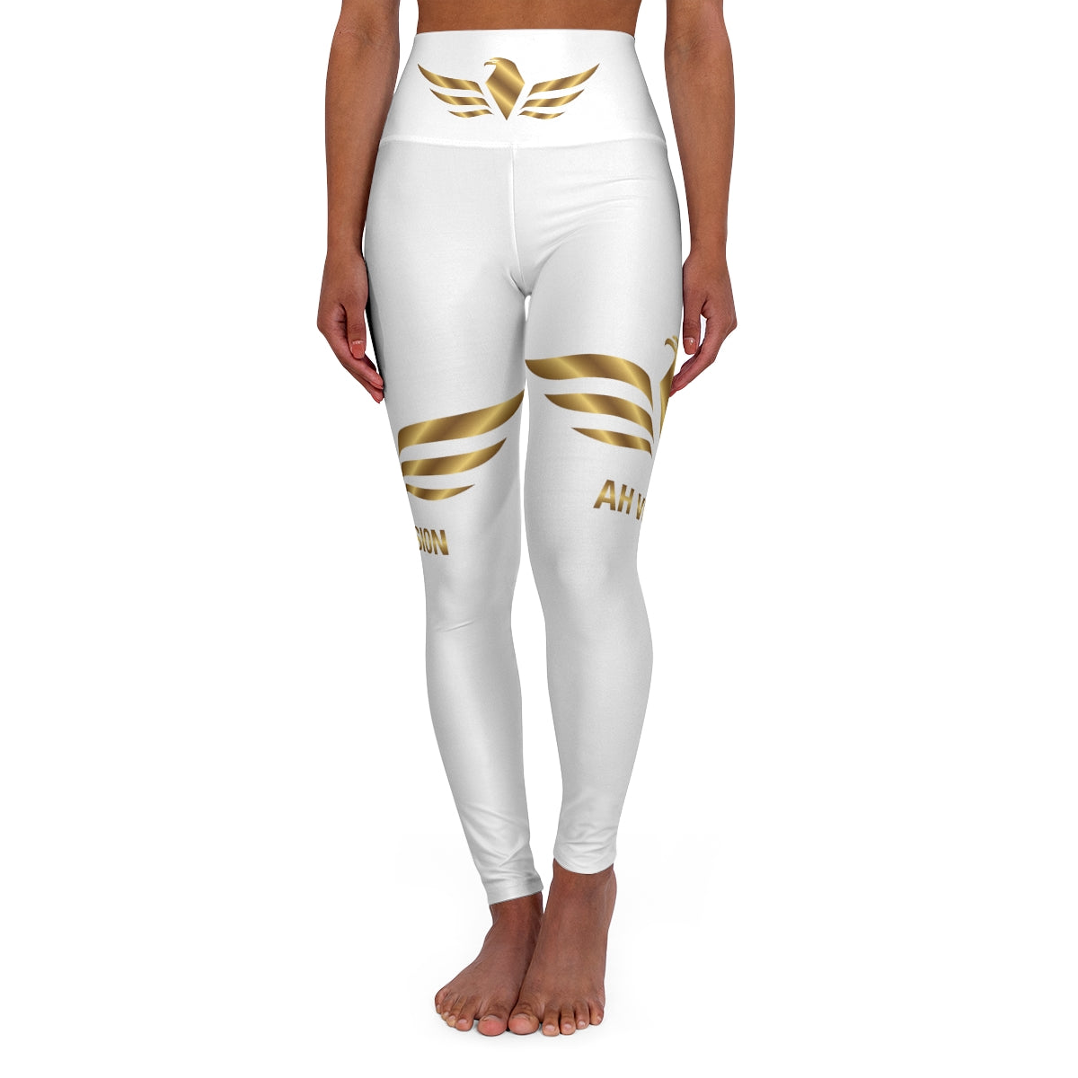 High Waisted White Yoga Leggings - AH VISION