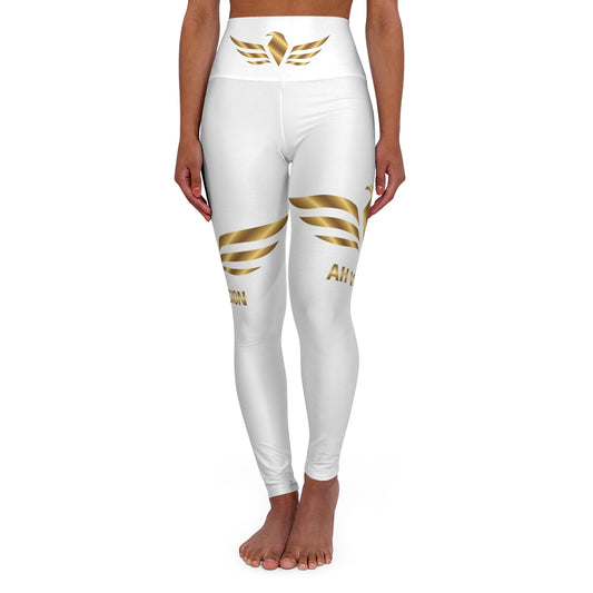 High Waisted White Yoga Leggings - AH VISION